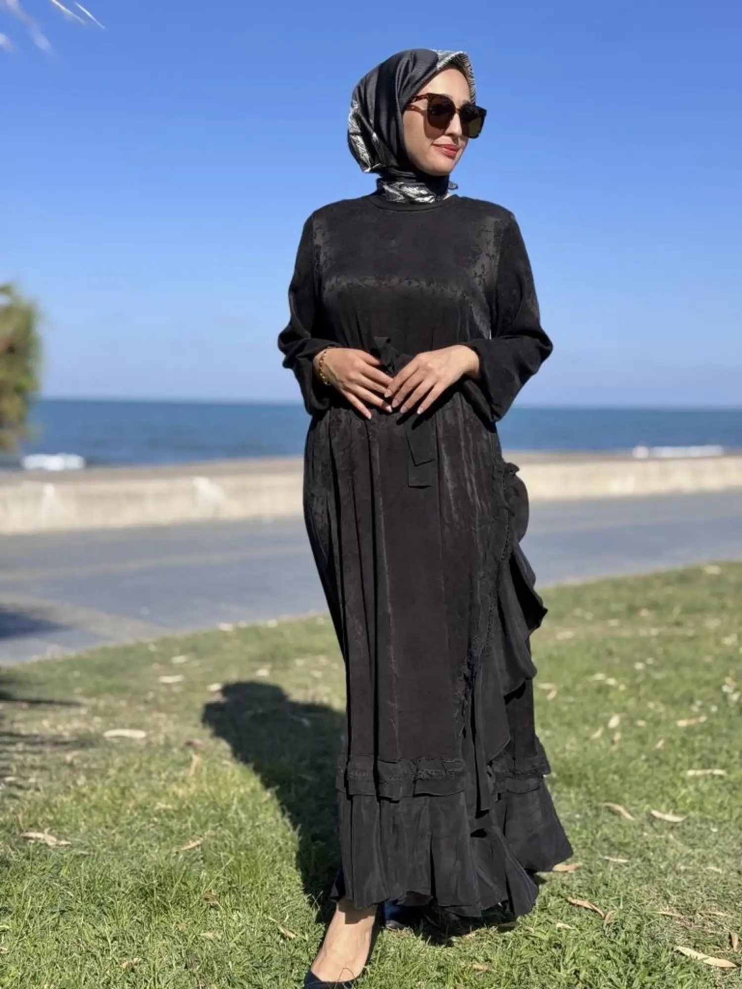 Misswhence Dantel Detaylı Cupra İpek Elbise 38806