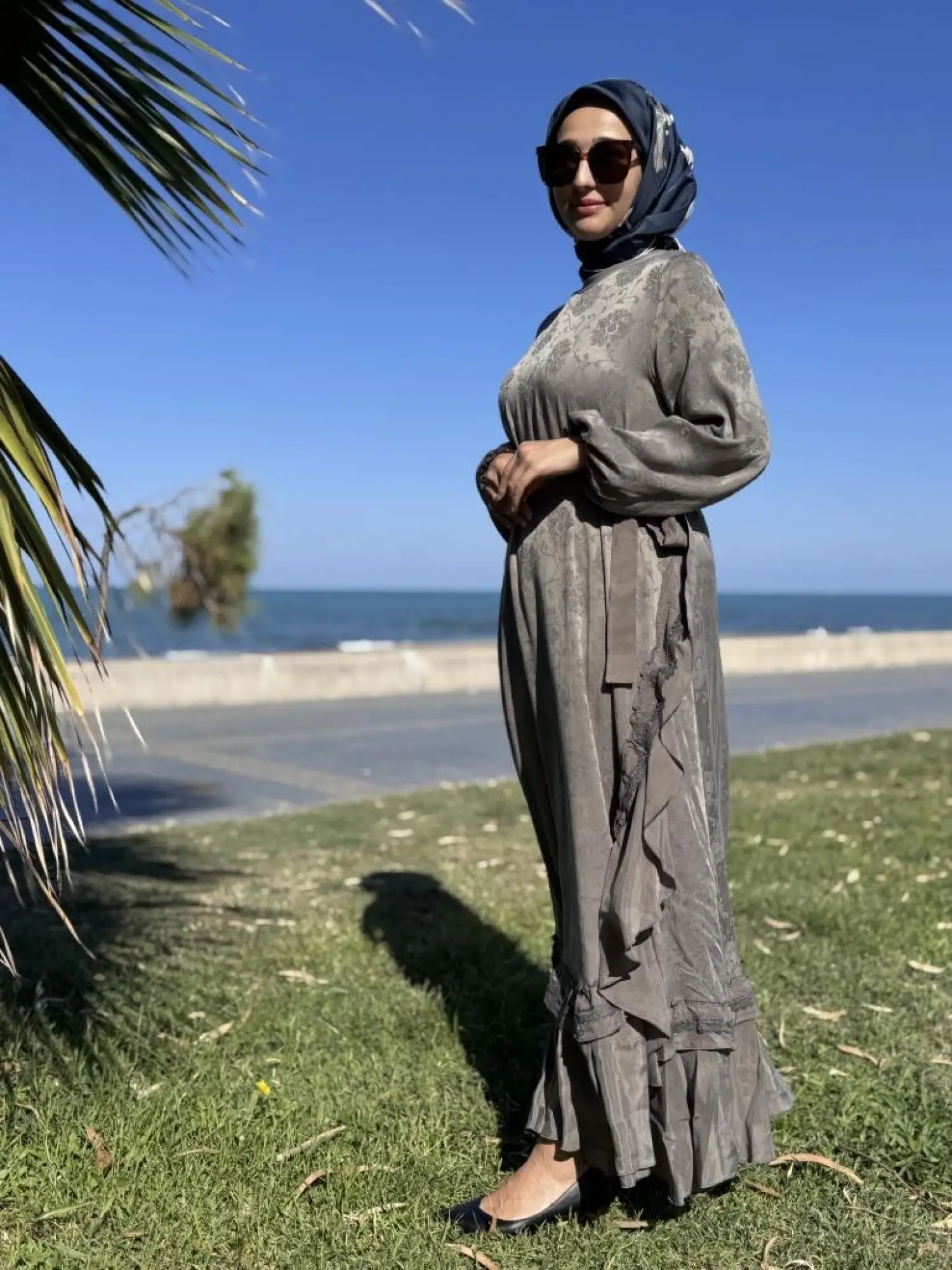 Misswhence Dantel Detaylı Cupra İpek Elbise 38806