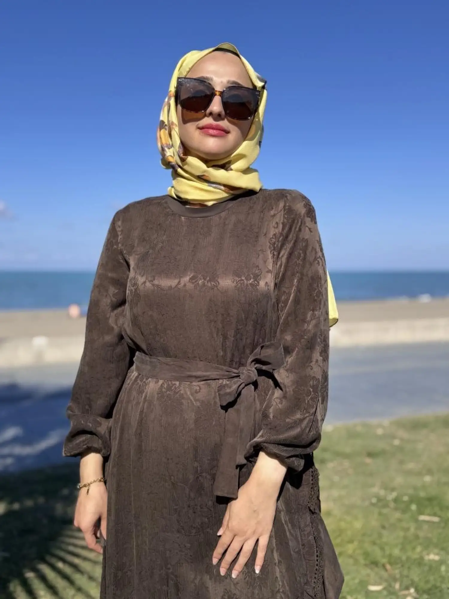 Misswhence Dantel Detaylı Cupra İpek Elbise 38806