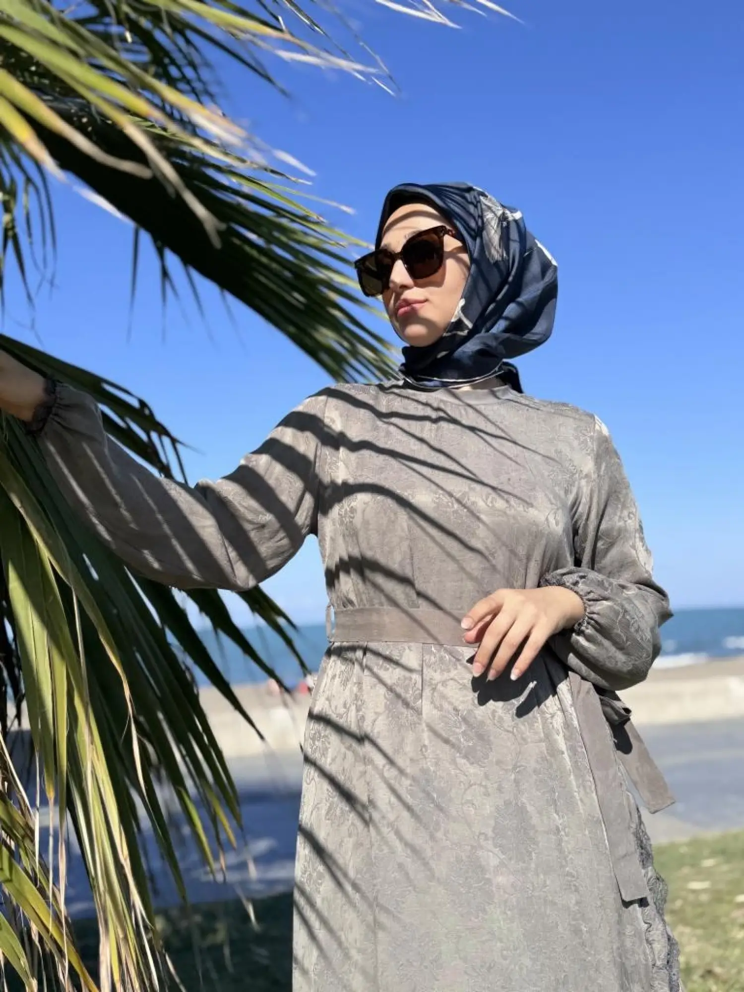 Misswhence Dantel Detaylı Cupra İpek Elbise 38806