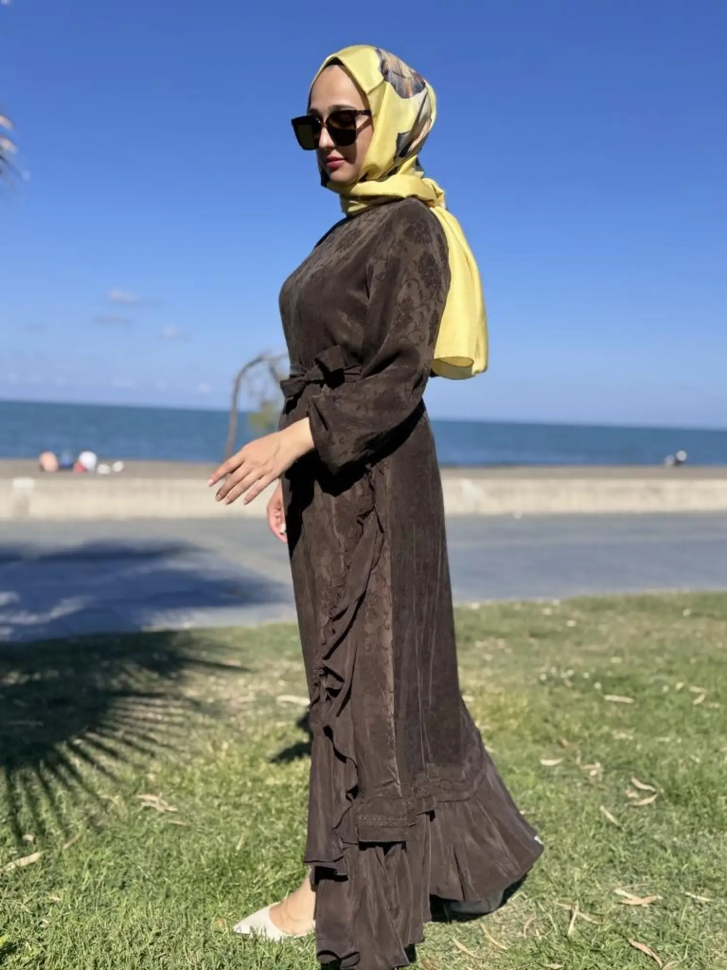 Misswhence Dantel Detaylı Cupra İpek Elbise 38806