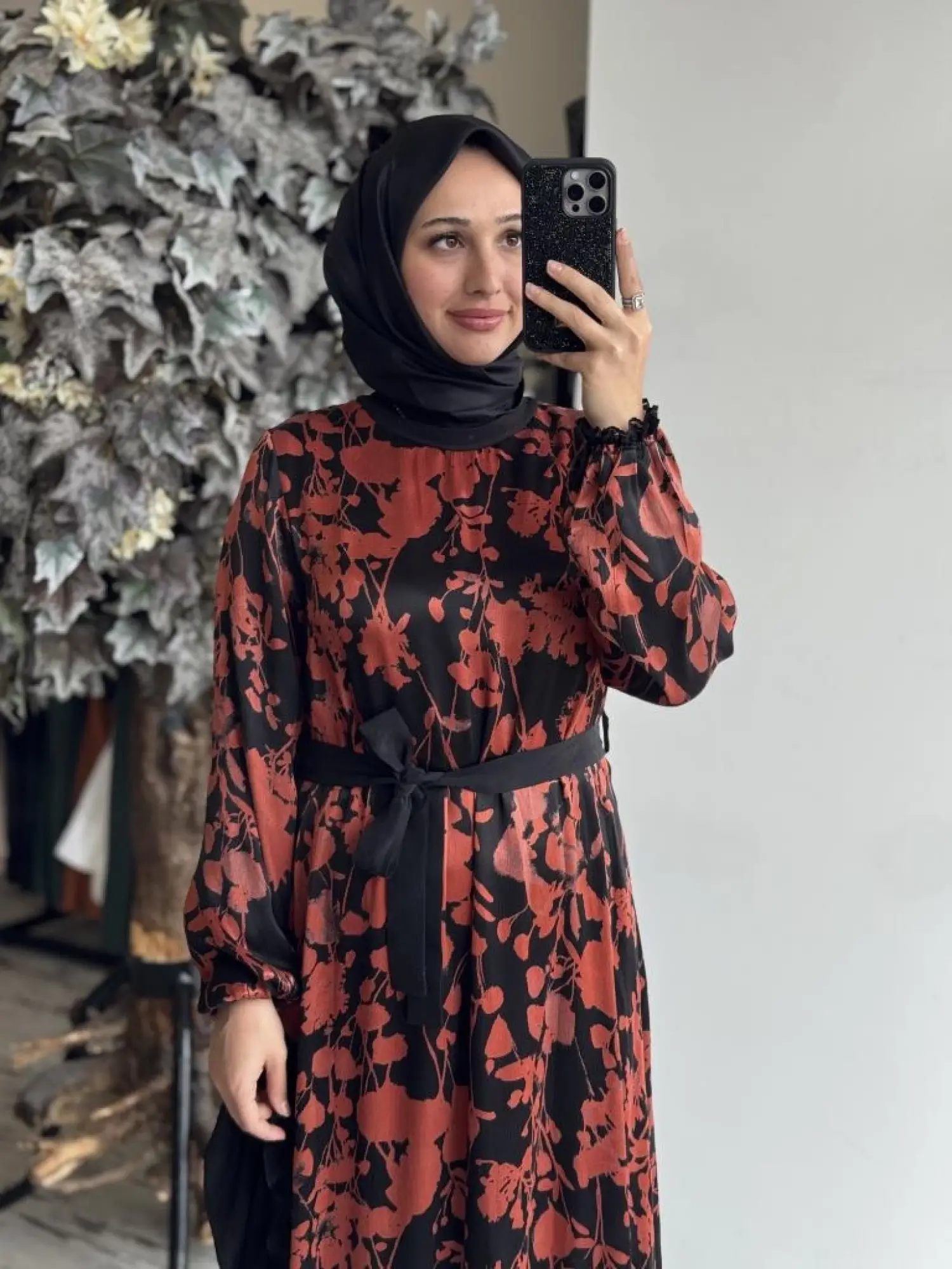 Misswhence Desenli Cupra İpek Elbise 37832