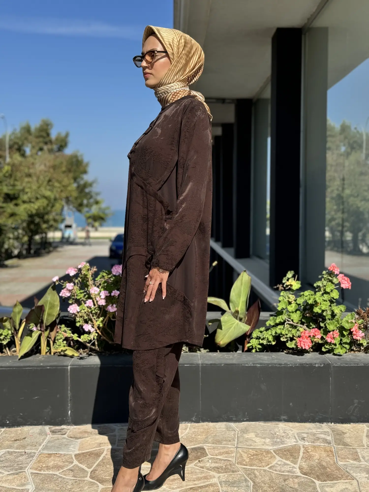 Misswhence Desenli Cupra İpek Pantolon 36107