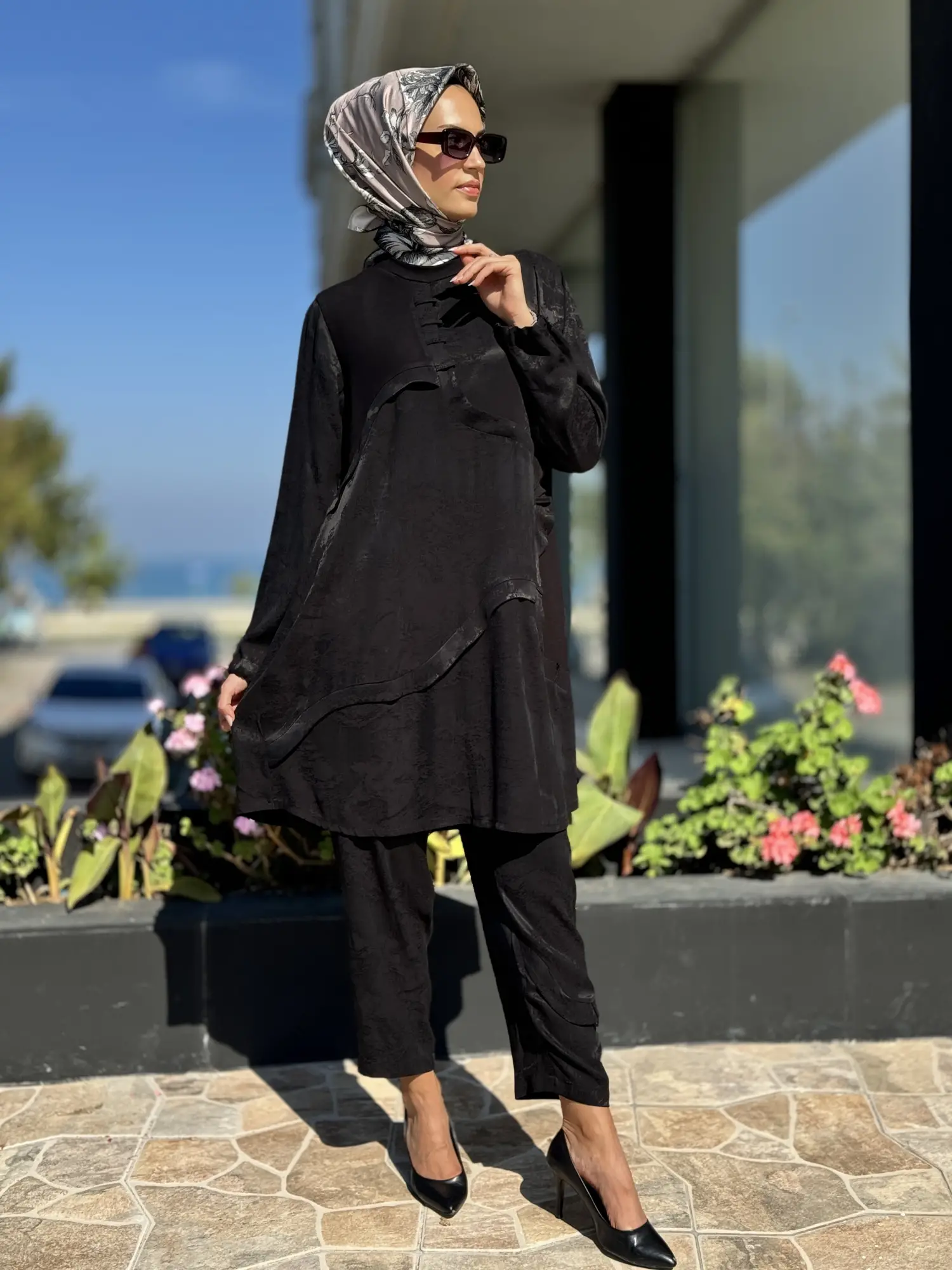 Misswhence Desenli Cupra İpek Pantolon 36107