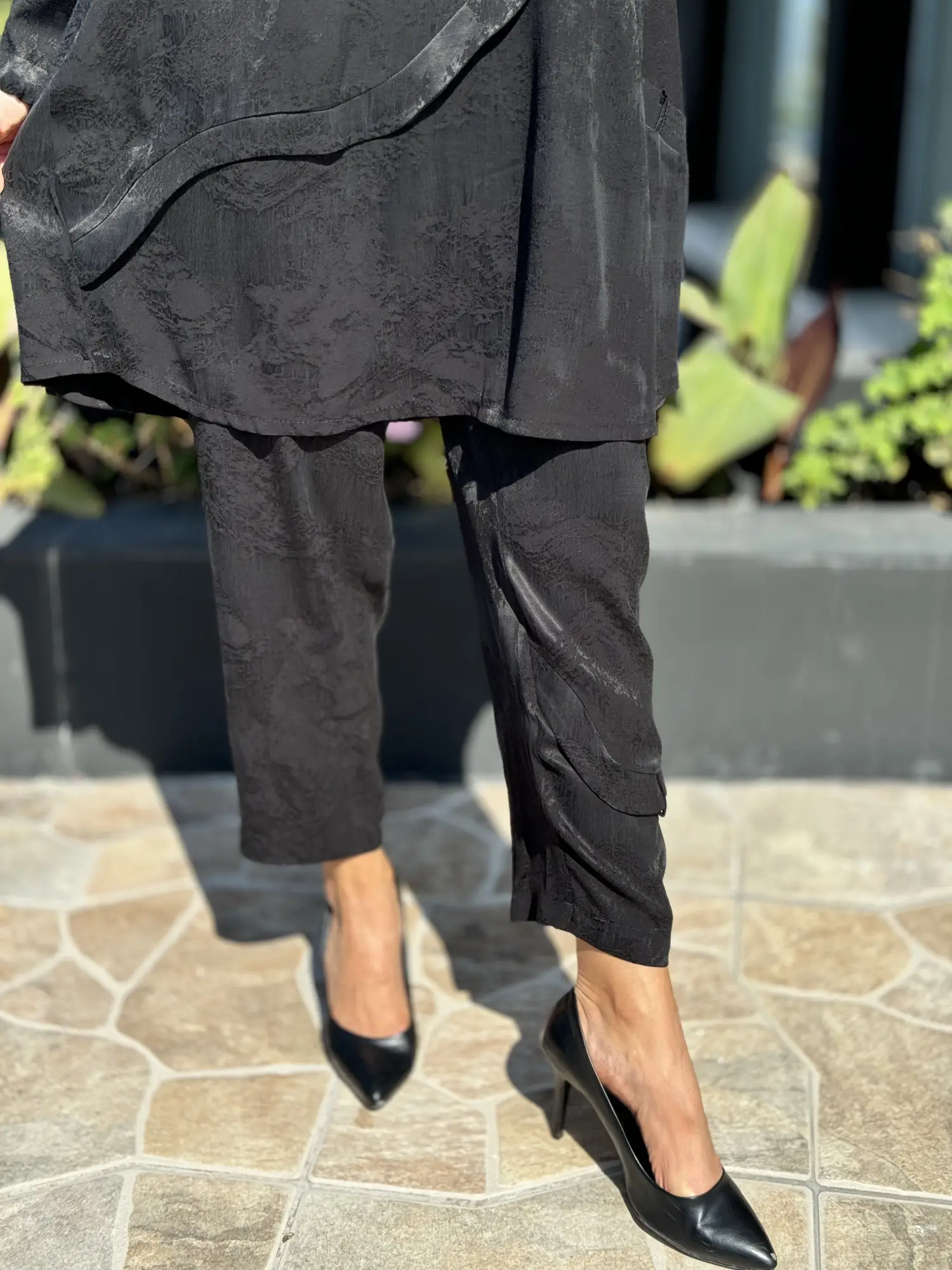 Misswhence Desenli Cupra İpek Pantolon 36107