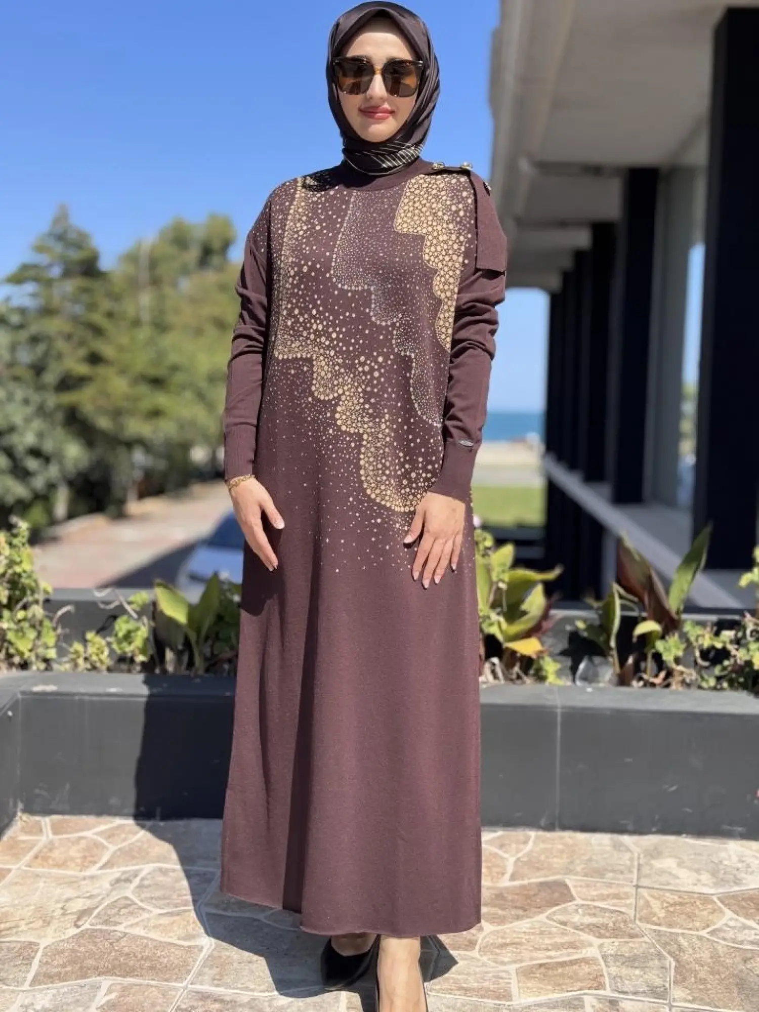 Misswhence Desenli Triko Elbise MİSS272