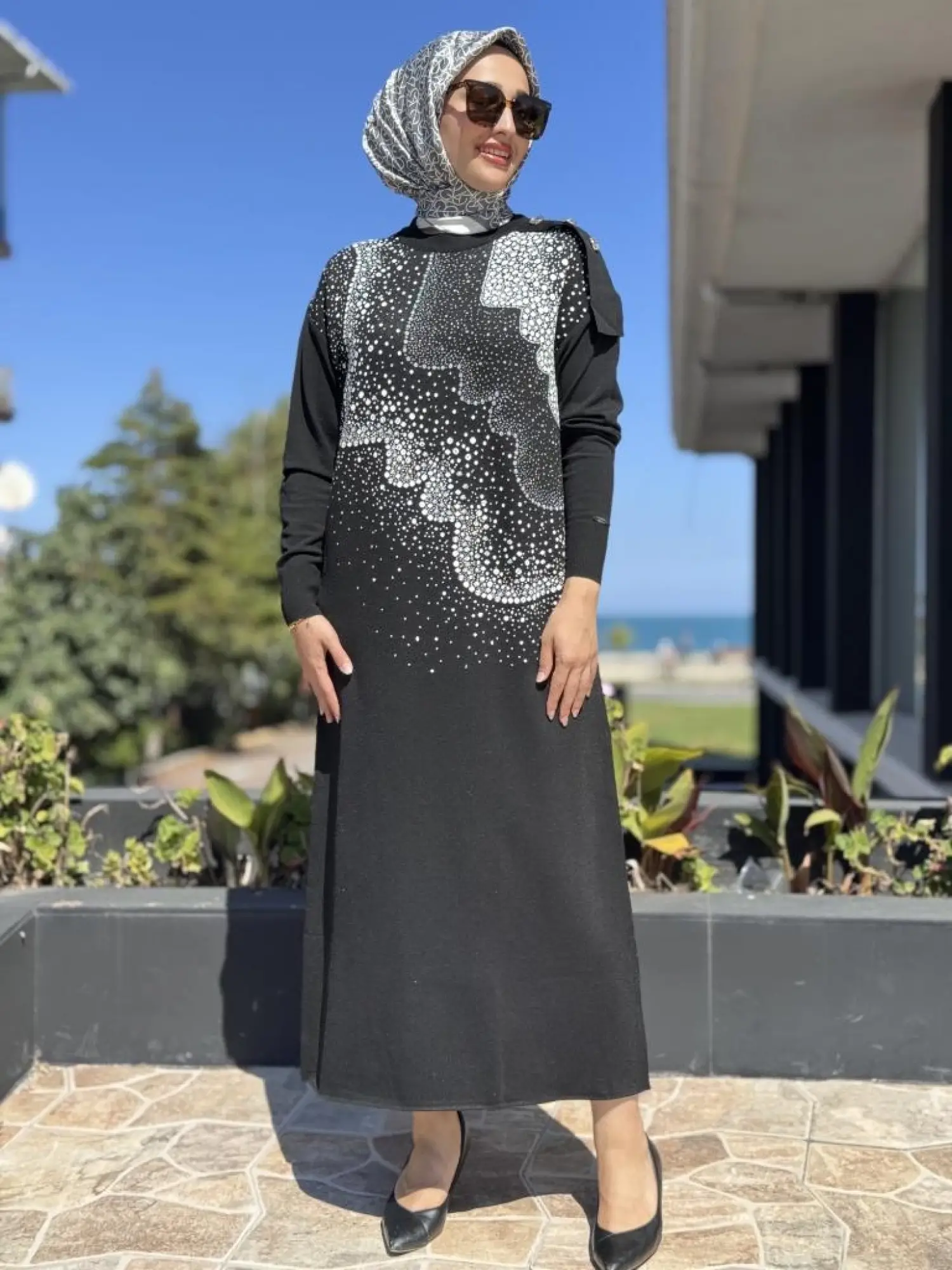 Misswhence Desenli Triko Elbise MİSS272