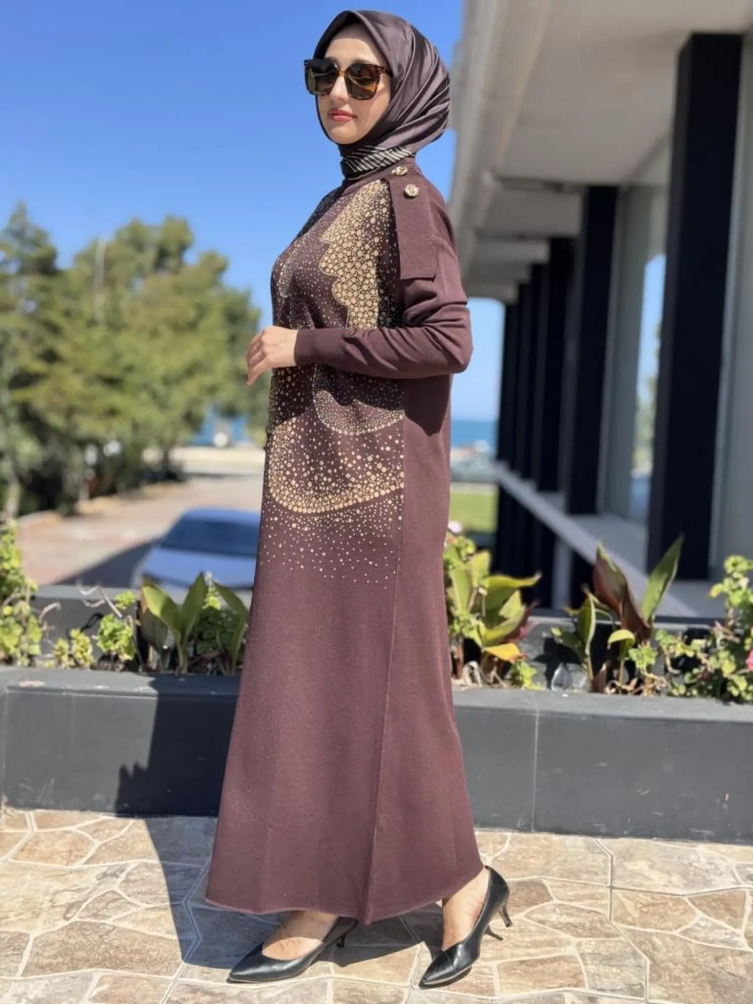 Misswhence Desenli Triko Elbise MİSS272