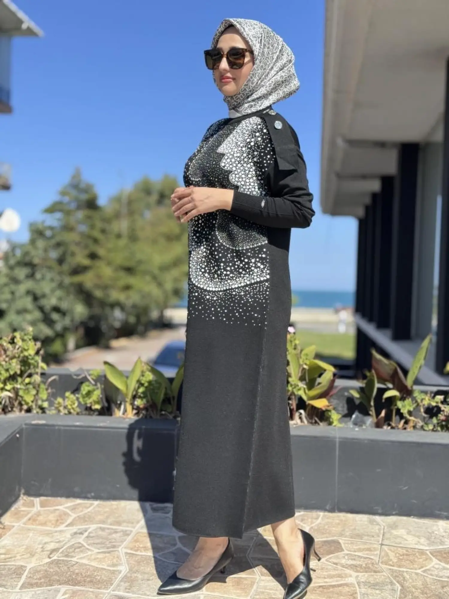 Misswhence Desenli Triko Elbise MİSS272