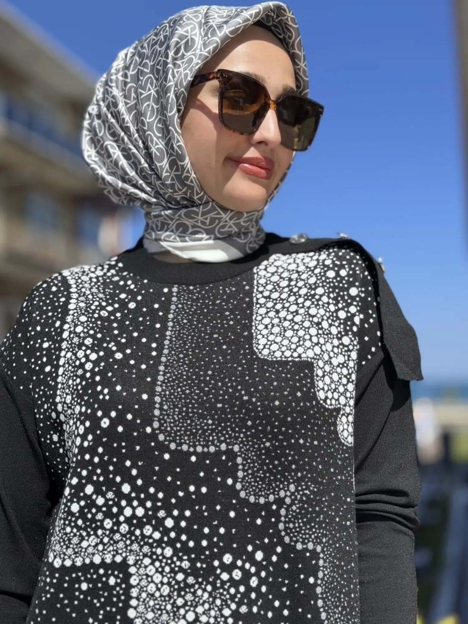 Misswhence Desenli Triko Elbise MİSS272