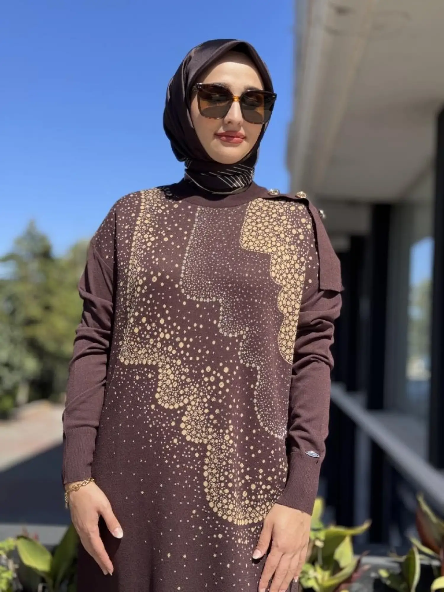 Misswhence Desenli Triko Elbise MİSS272