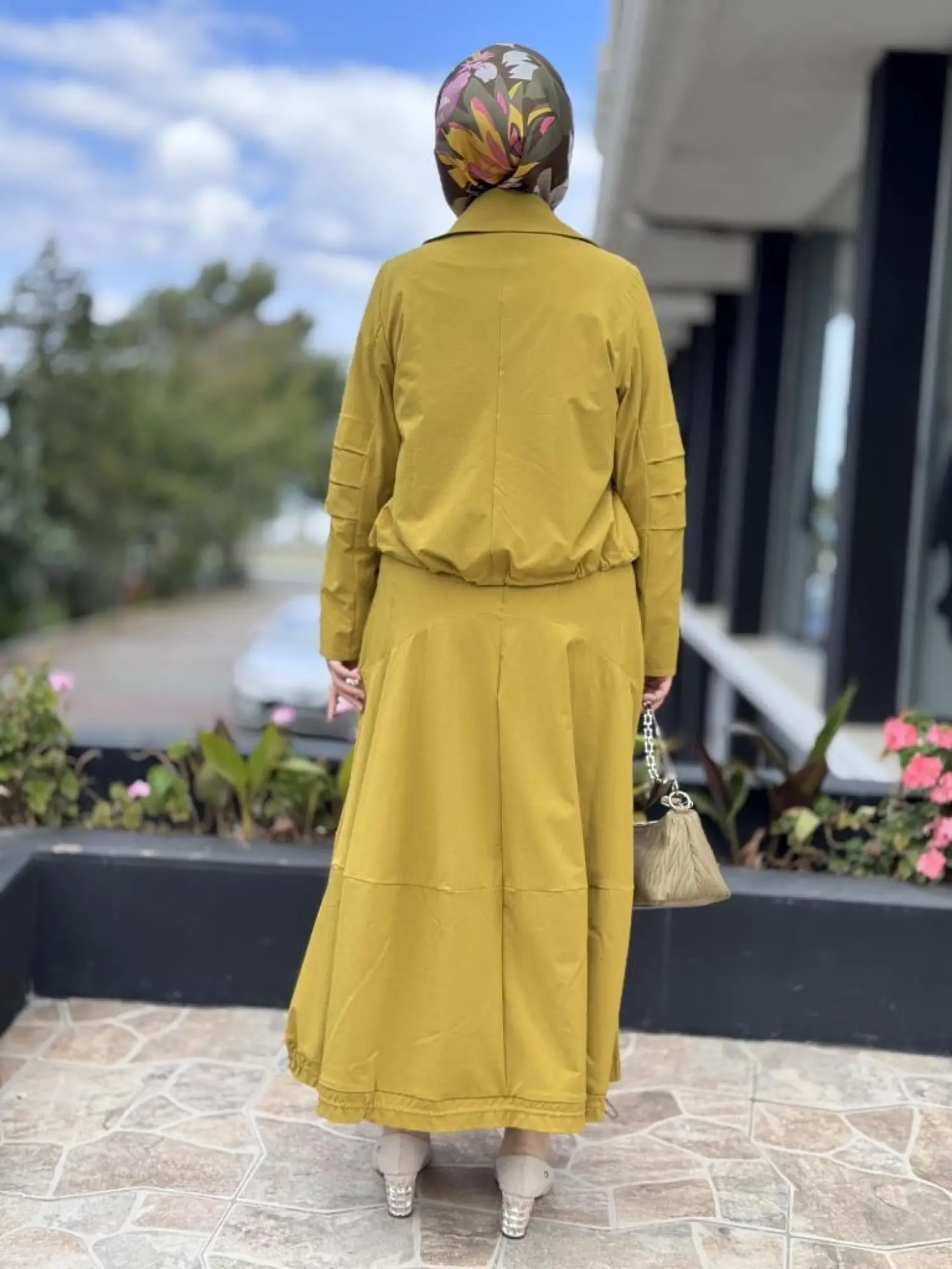 Misswhence Dikiş ve Büzgü Detaylı Ceket Etek Takım 38208