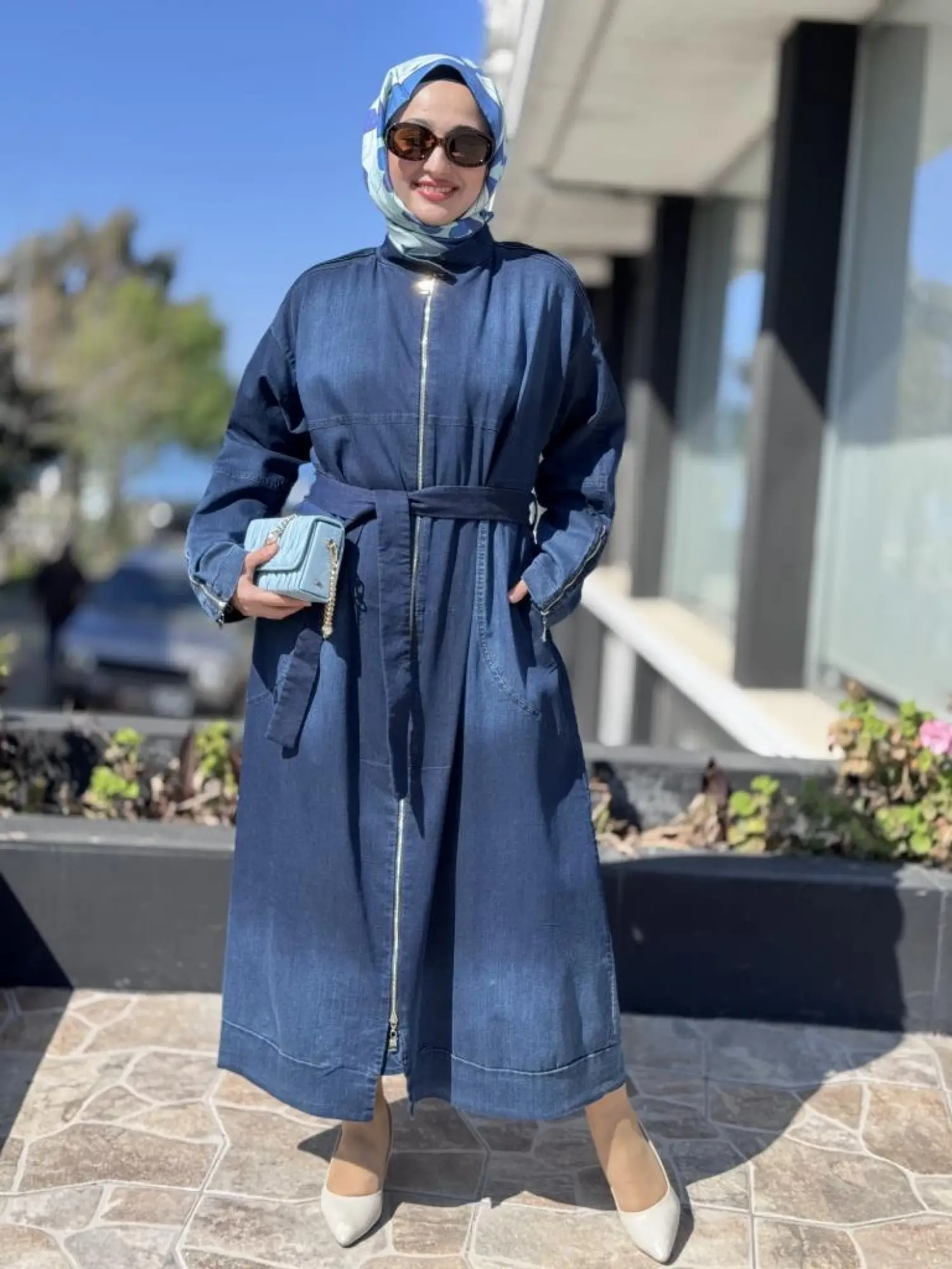 Misswhence Drape Detaylı Fermuarlı Kot Pardesü 37507