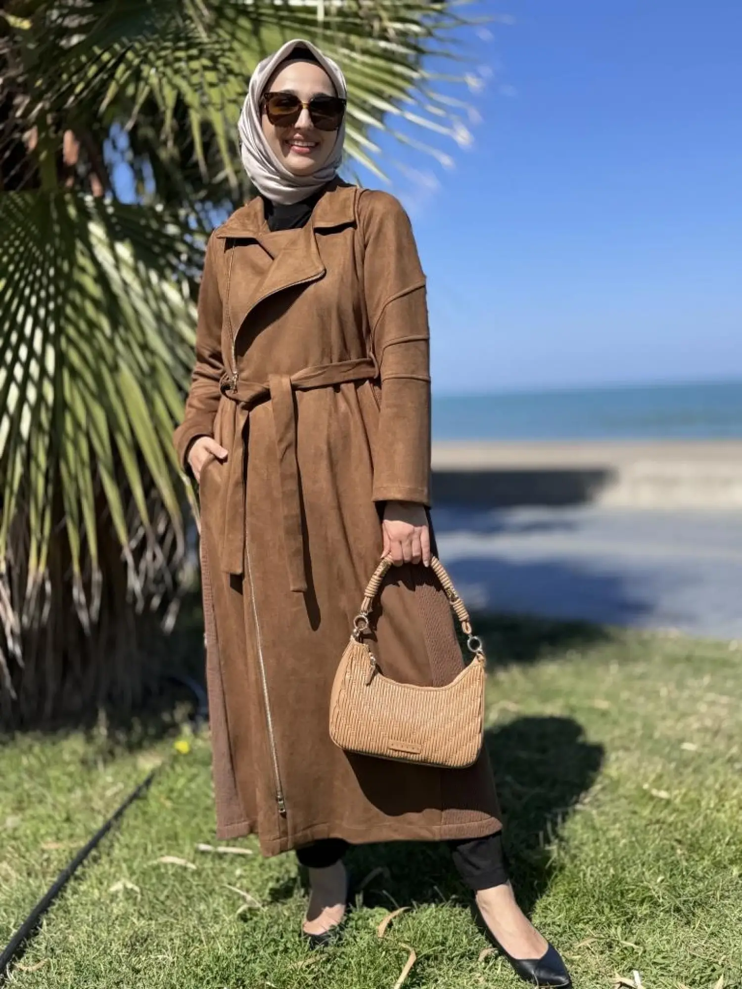 Misswhence Drape Detaylı Nubuk Pardesü 38502