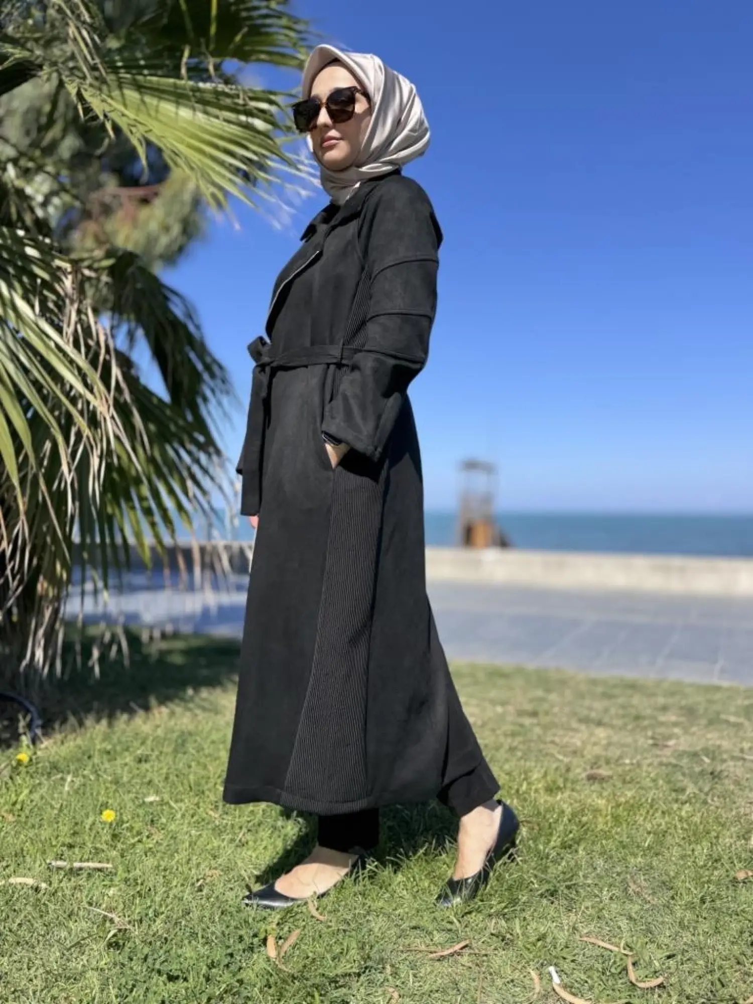 Misswhence Drape Detaylı Nubuk Pardesü 38502