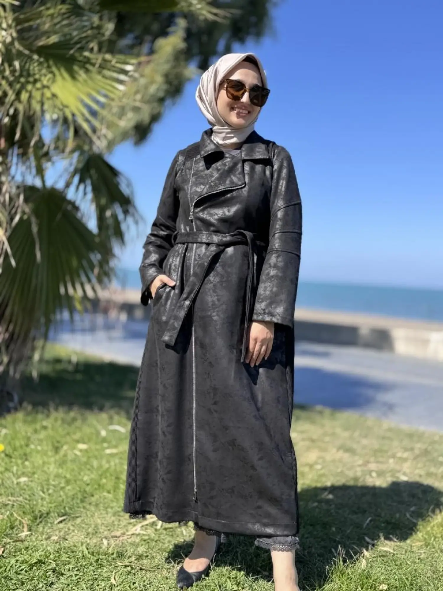 Misswhence Drape Detaylı Nubuk Pardesü 38502