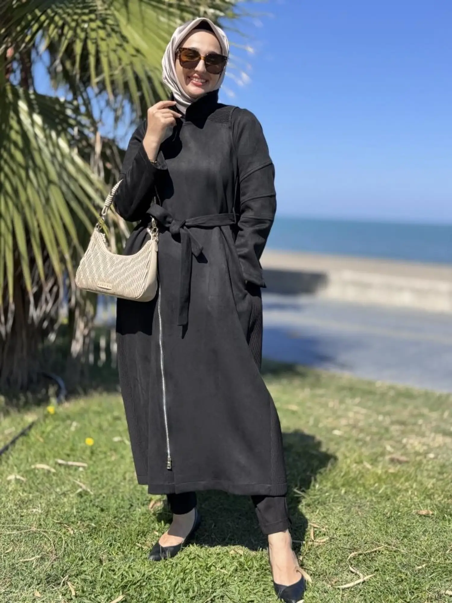 Misswhence Drape Detaylı Nubuk Pardesü 38502