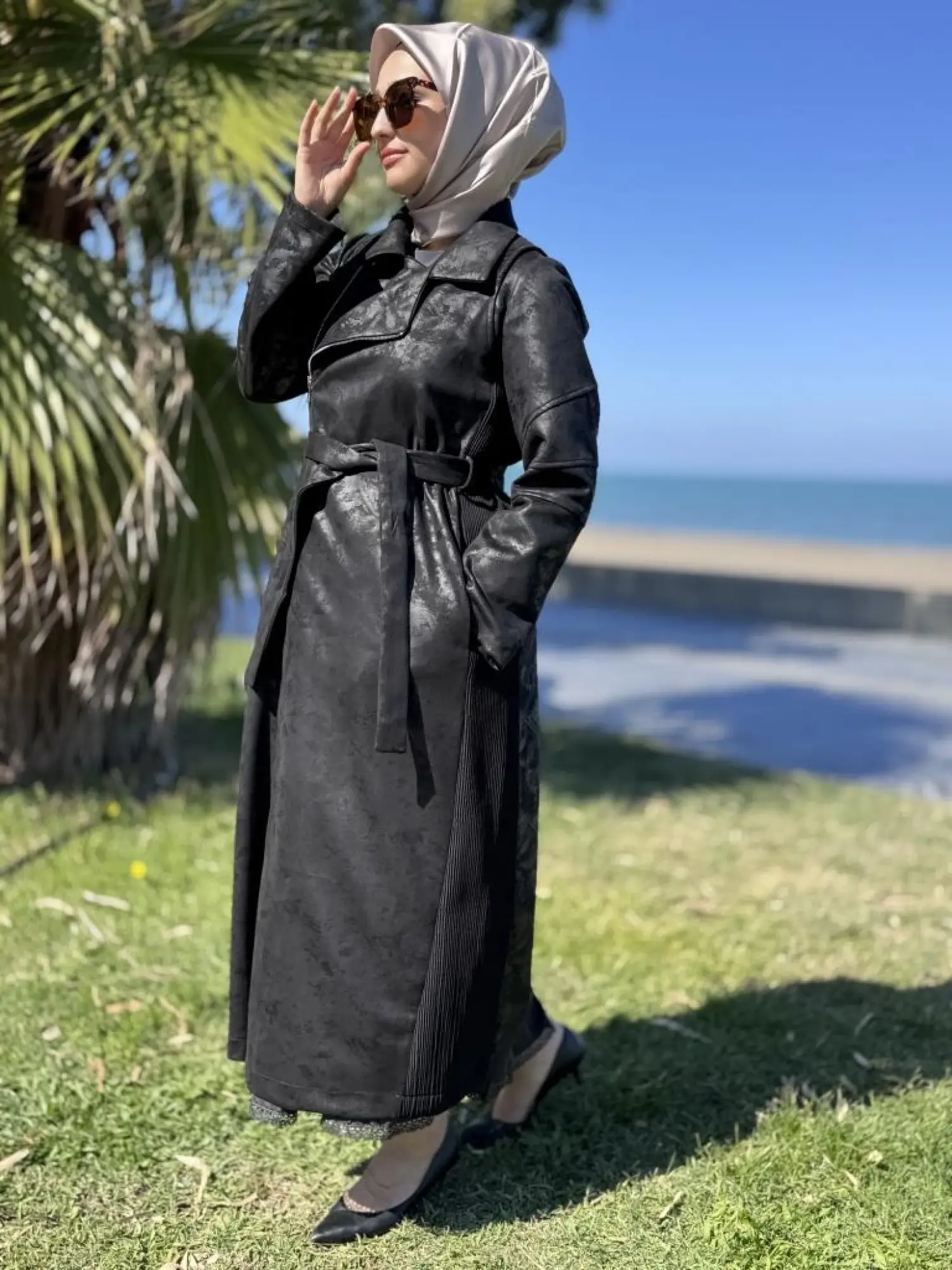 Misswhence Drape Detaylı Nubuk Pardesü 38502