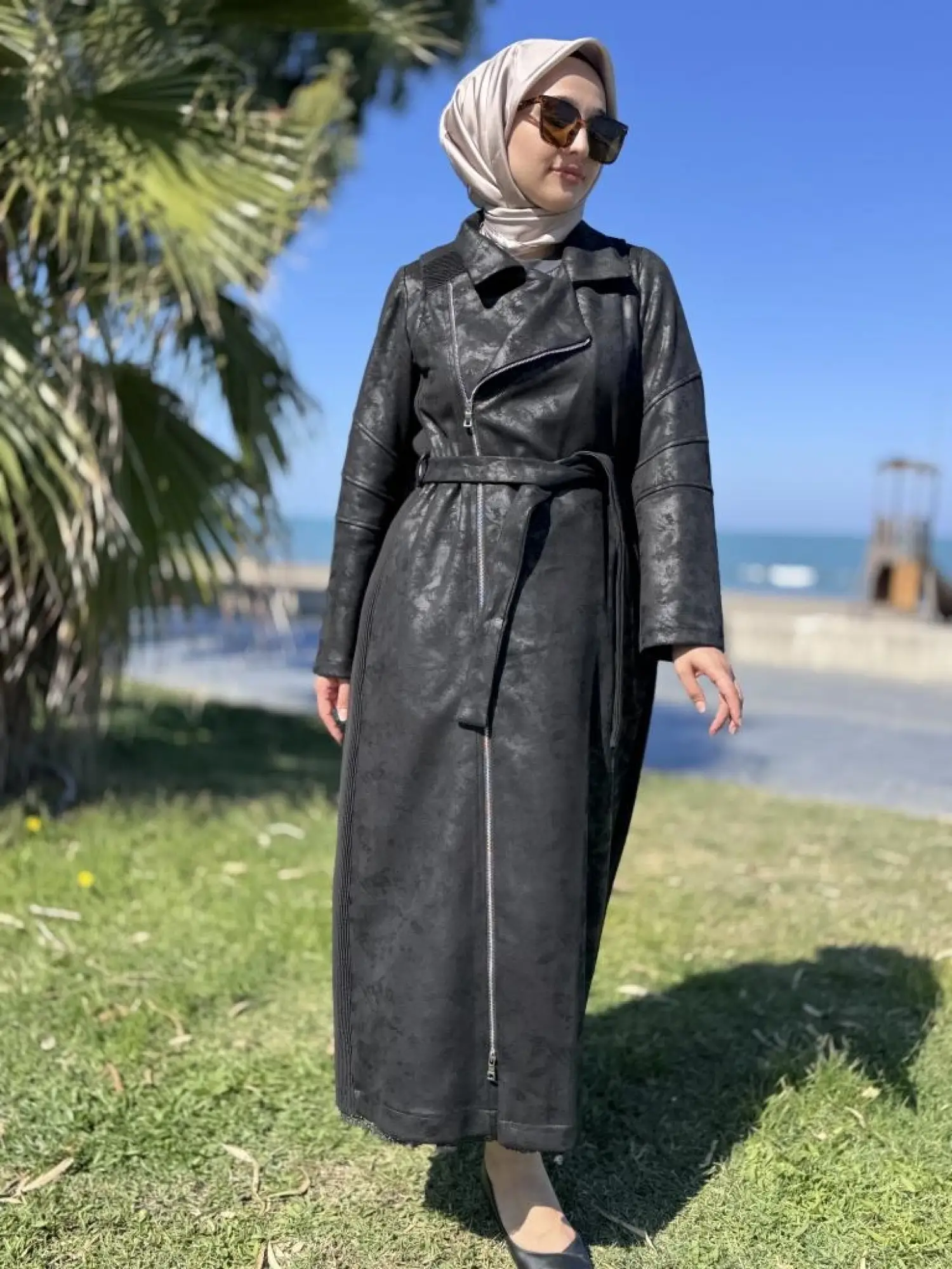 Misswhence Drape Detaylı Nubuk Pardesü 38502