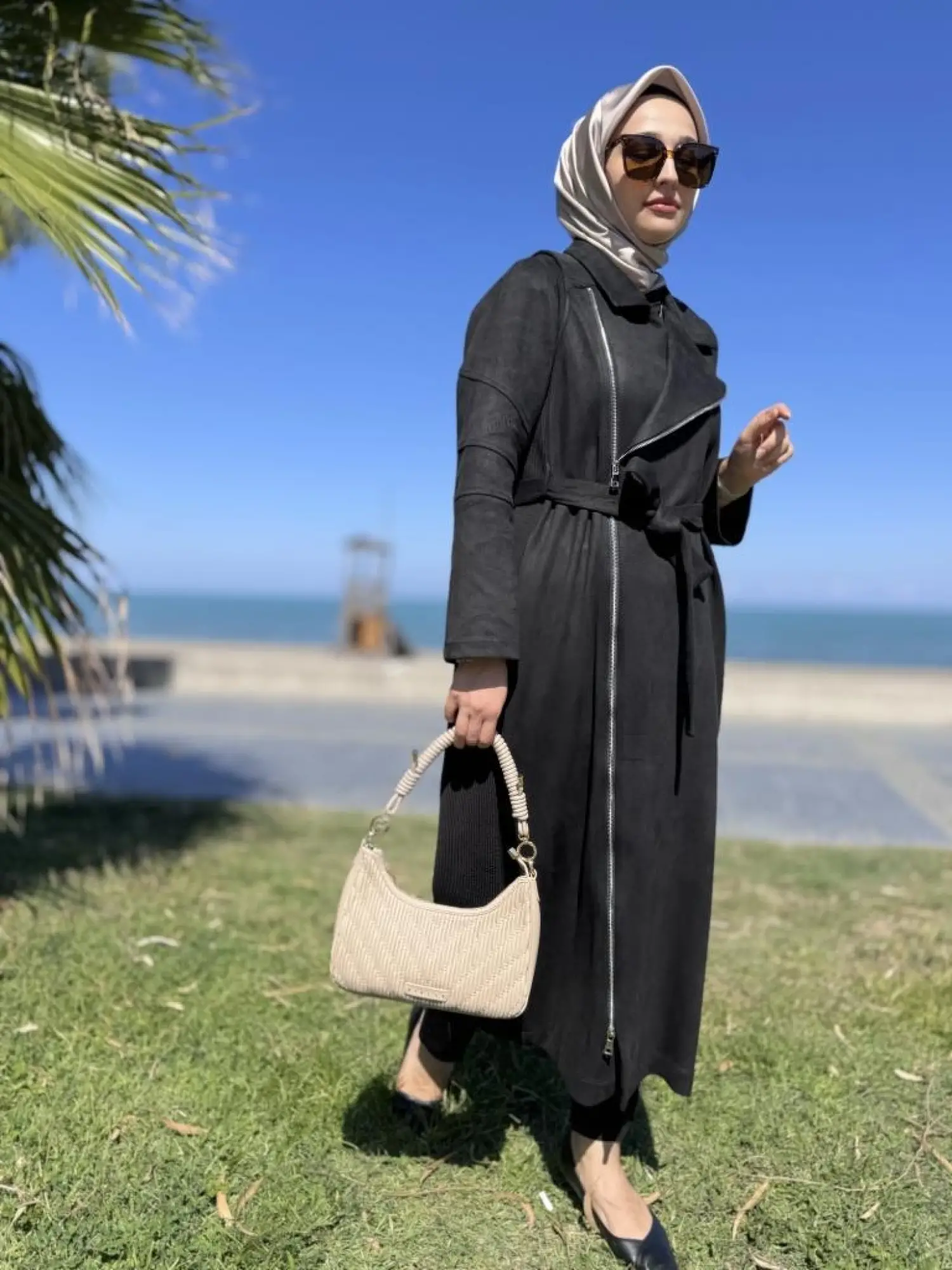 Misswhence Drape Detaylı Nubuk Pardesü 38502