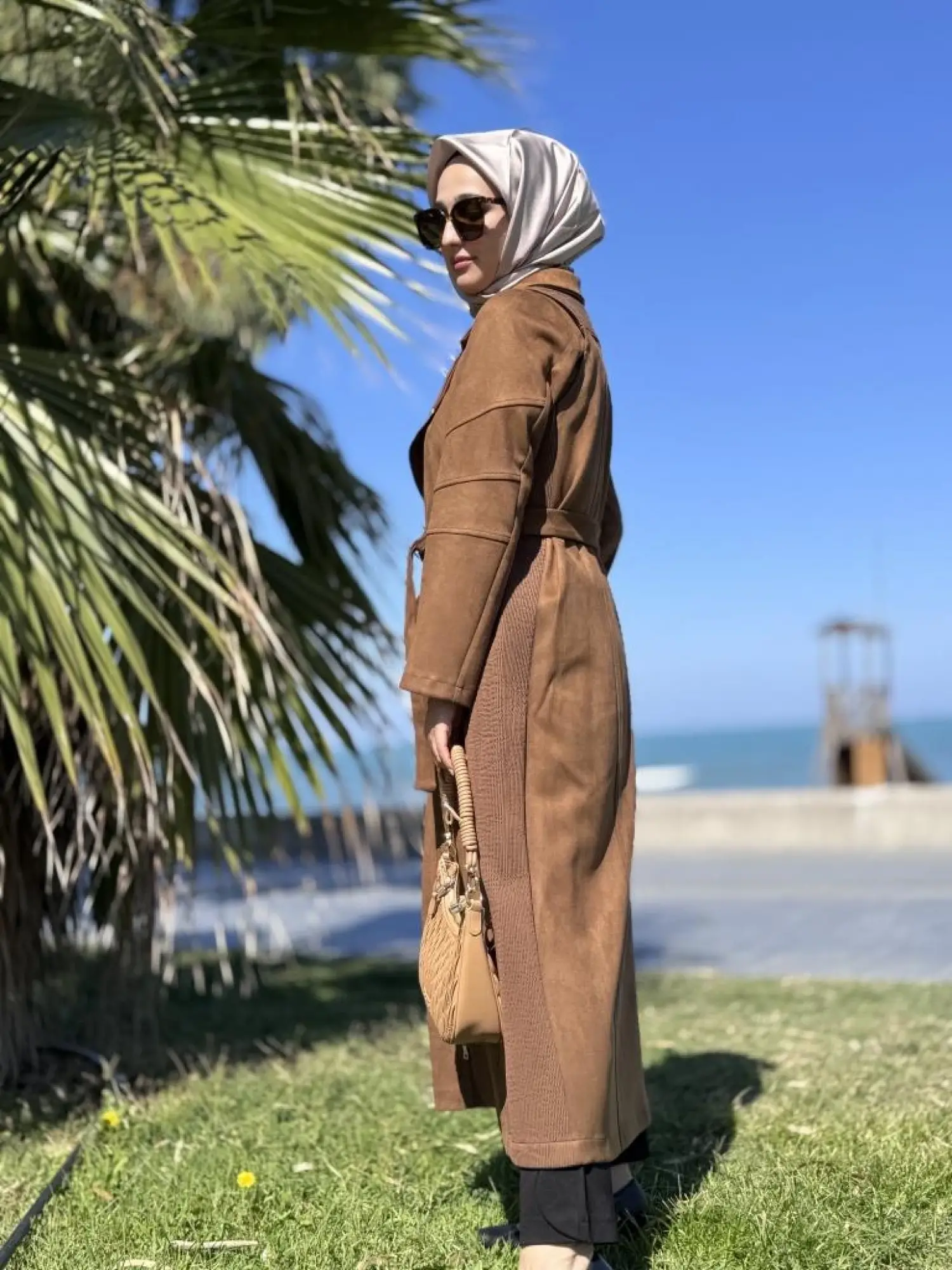 Misswhence Drape Detaylı Nubuk Pardesü 38502