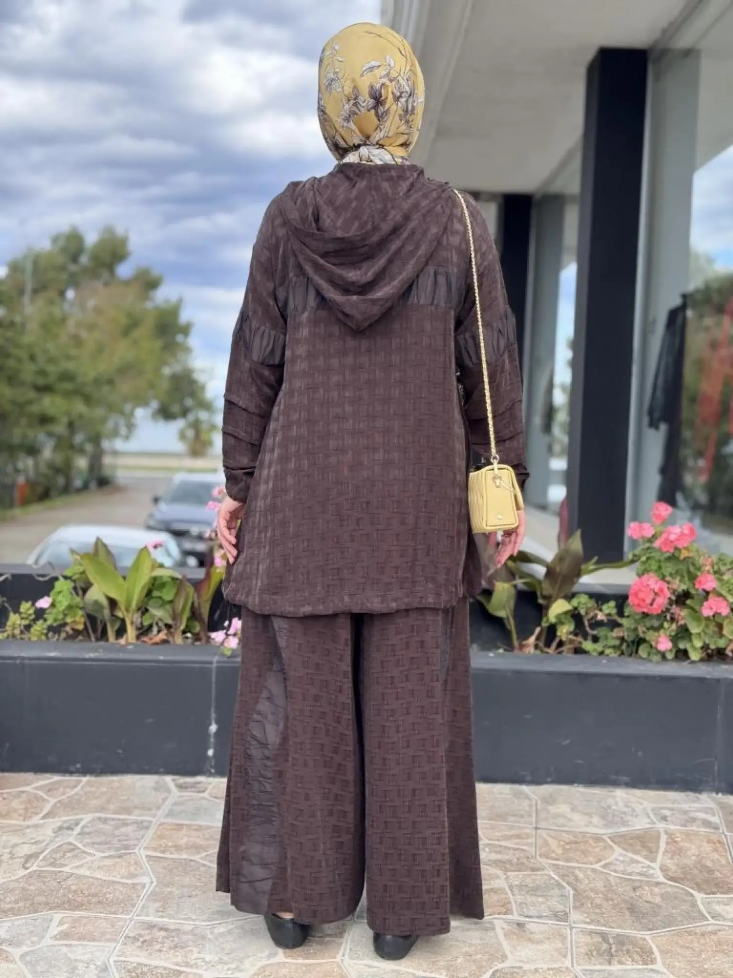 Misswhence Drape Teknik Kumaş Detaylı İpek Tunik Pantolon Takım 38034