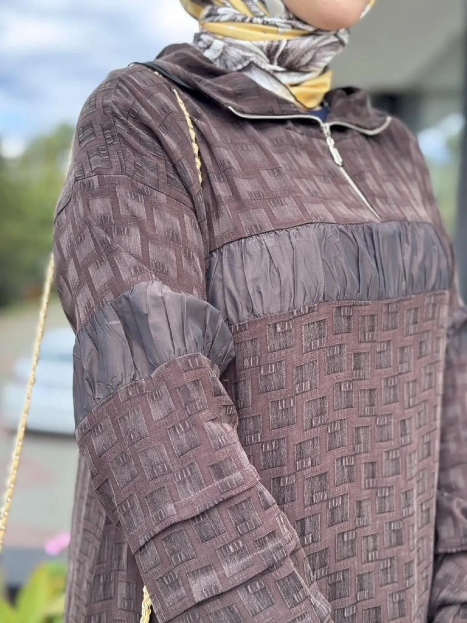 Misswhence Drape Teknik Kumaş Detaylı İpek Tunik Pantolon Takım 38034