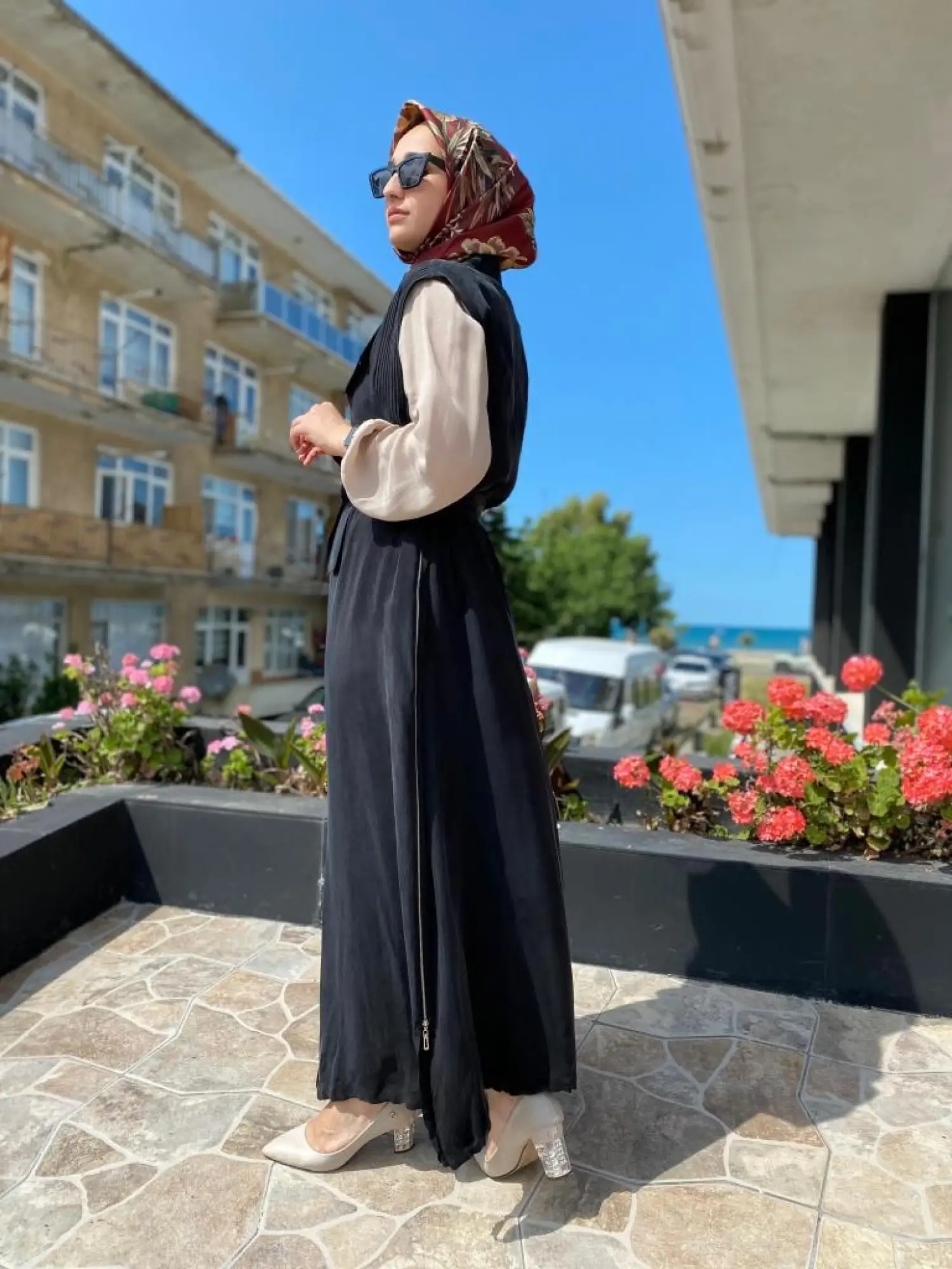 Misswhence Drape ve Fermuar Detaylı Cupra İpek Yelek 37702