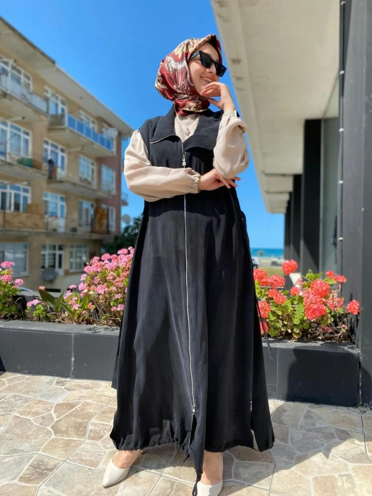 Misswhence Drape ve Fermuar Detaylı Cupra İpek Yelek 37702