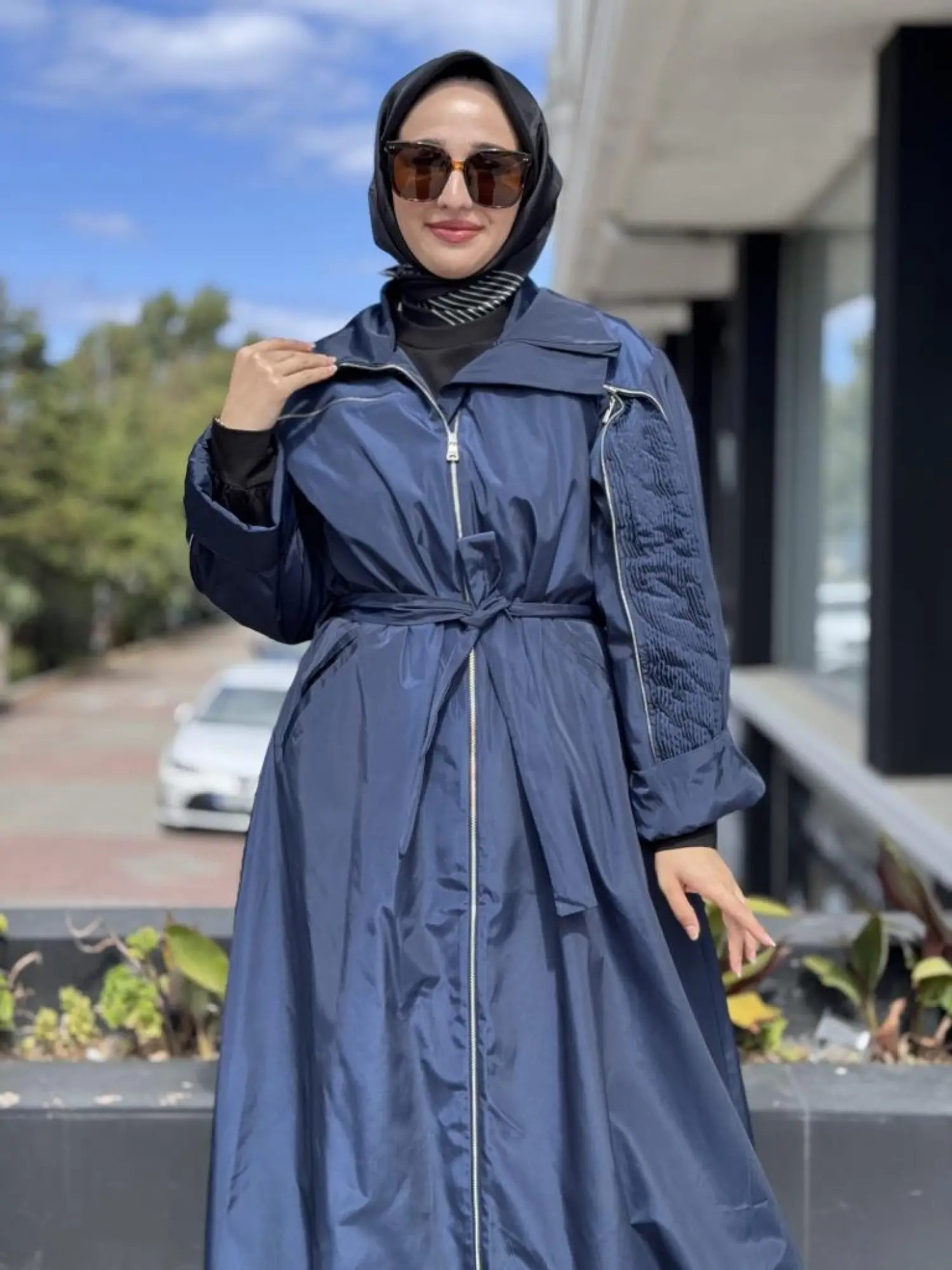 Misswhence Drape ve Fermuar Detaylı Pardesü 38506