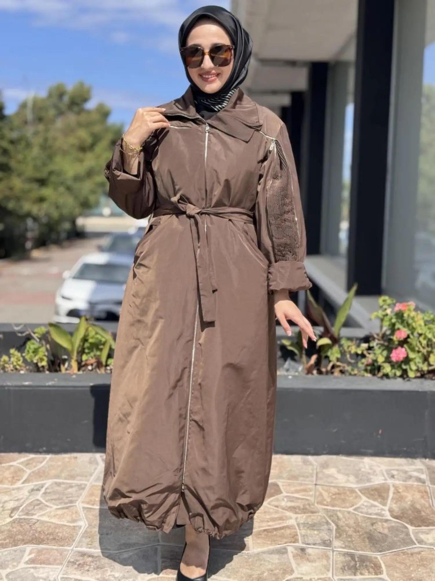 Misswhence Drape ve Fermuar Detaylı Pardesü 38506