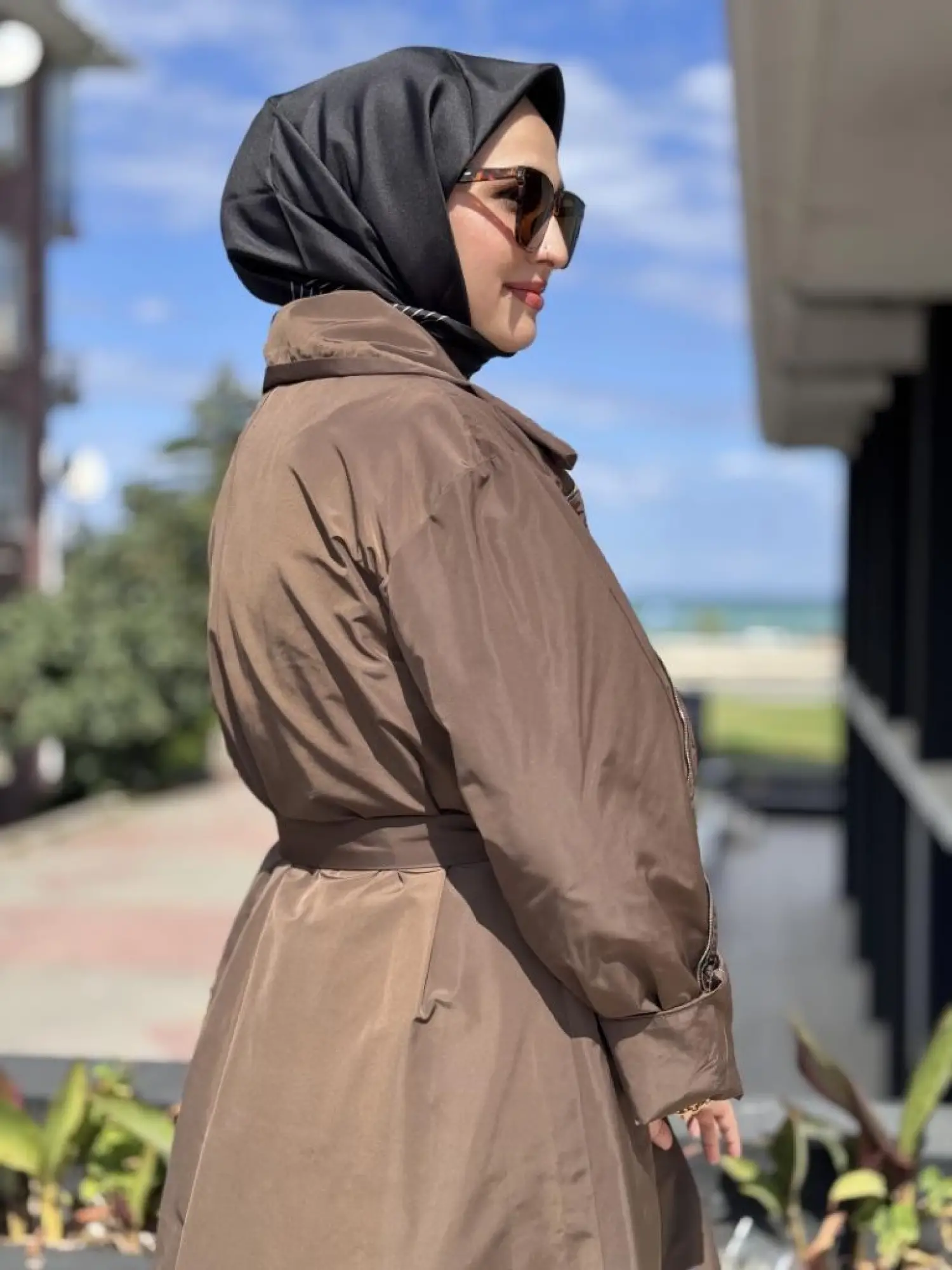 Misswhence Drape ve Fermuar Detaylı Pardesü 38506