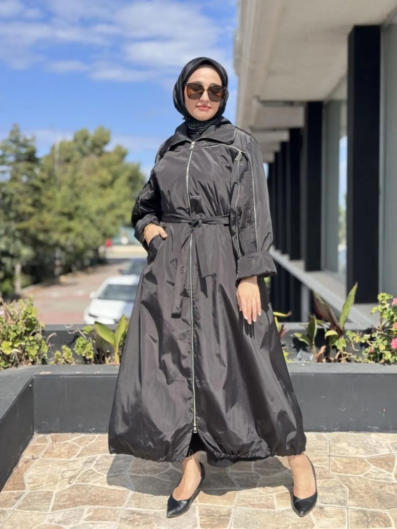 Misswhence Drape ve Fermuar Detaylı Pardesü 38506