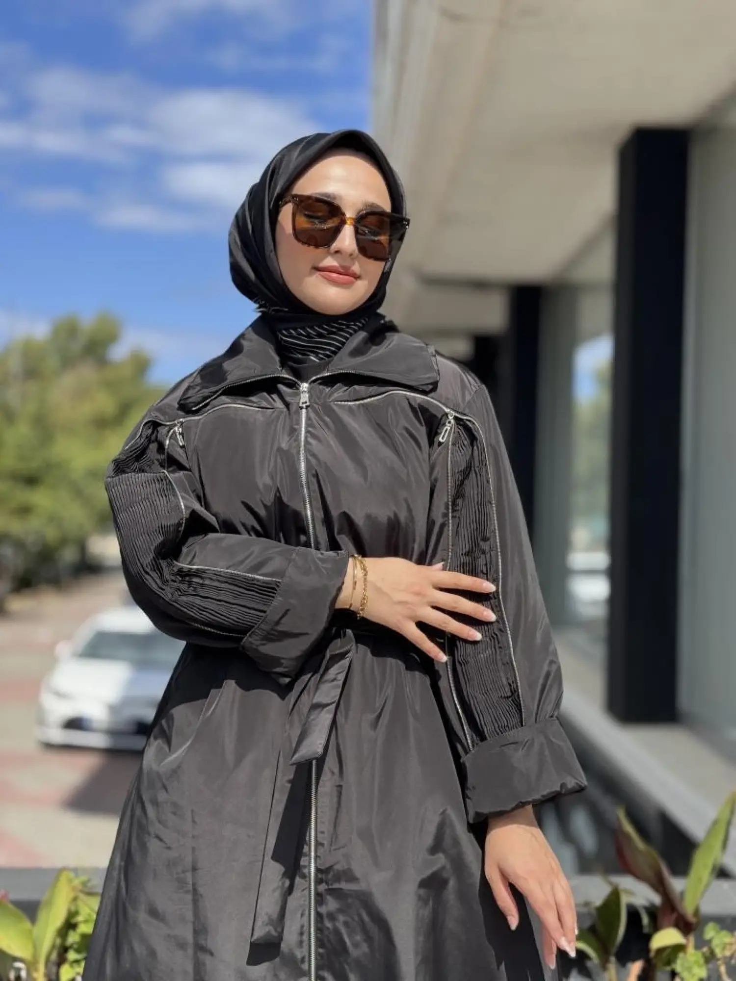 Misswhence Drape ve Fermuar Detaylı Pardesü 38506