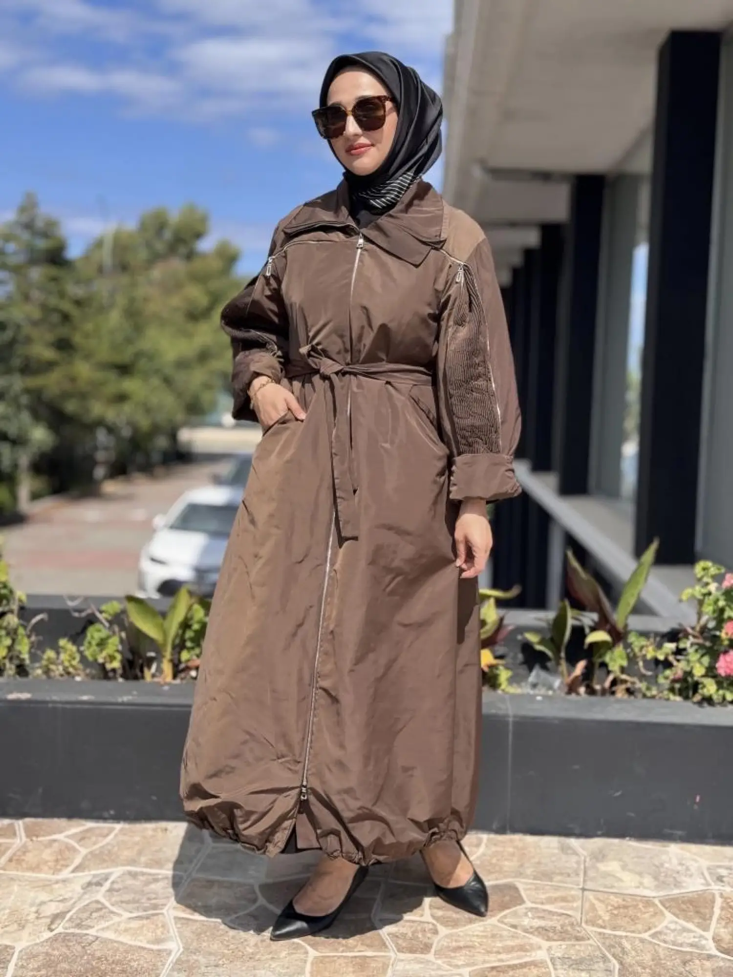 Misswhence Drape ve Fermuar Detaylı Pardesü 38506