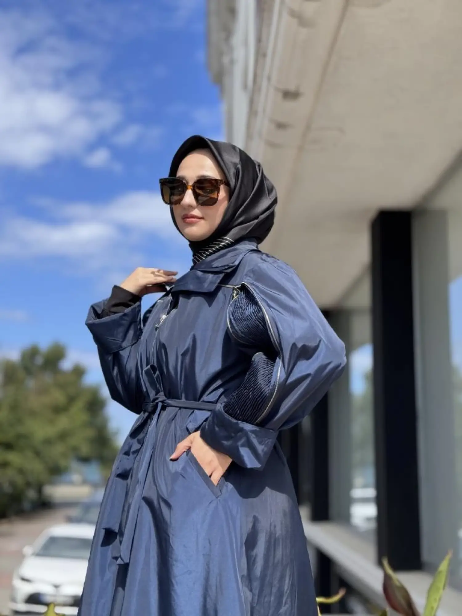 Misswhence Drape ve Fermuar Detaylı Pardesü 38506