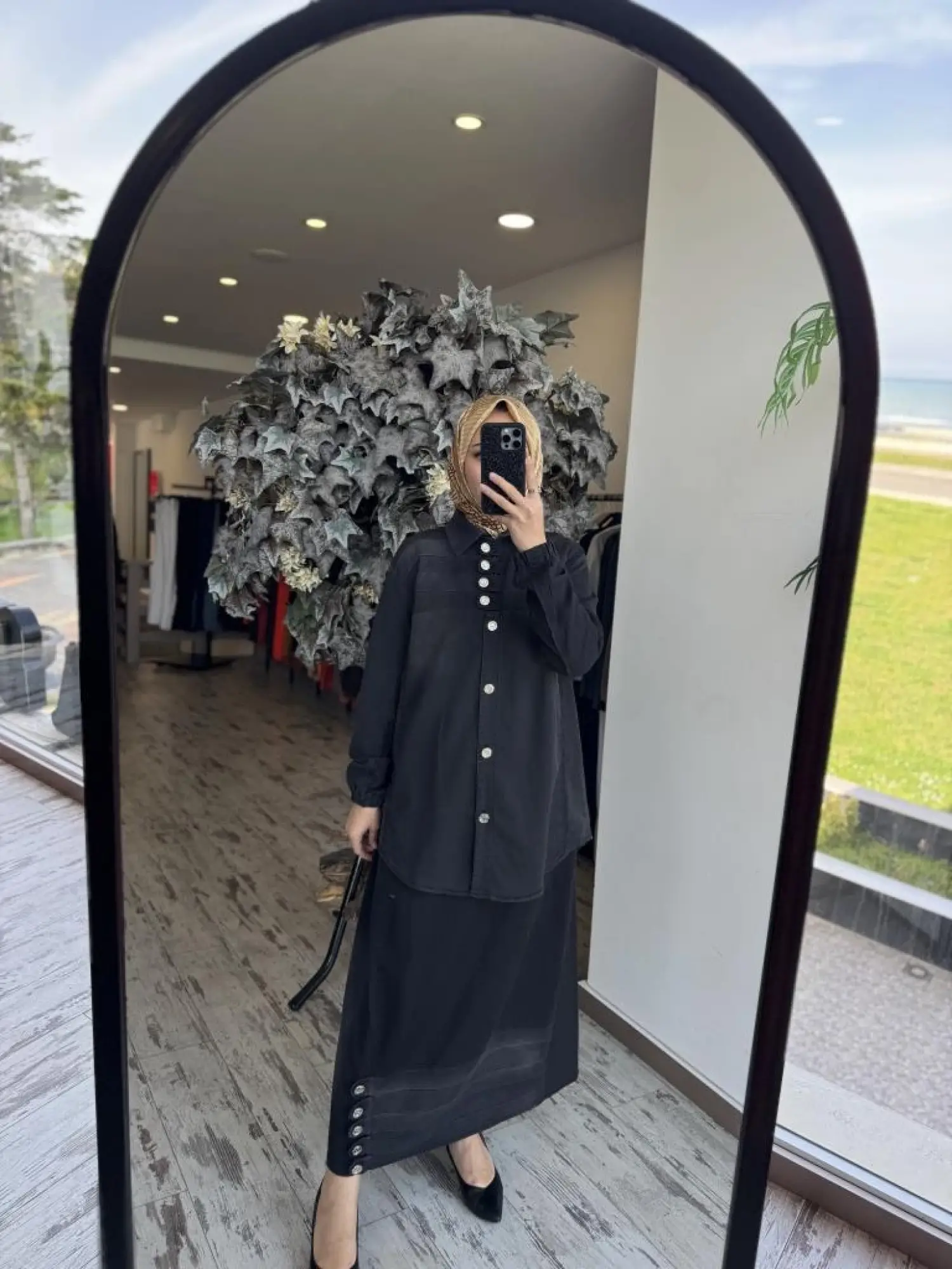 Misswhence Düğme Detaylı Denim Etek Takım 37304