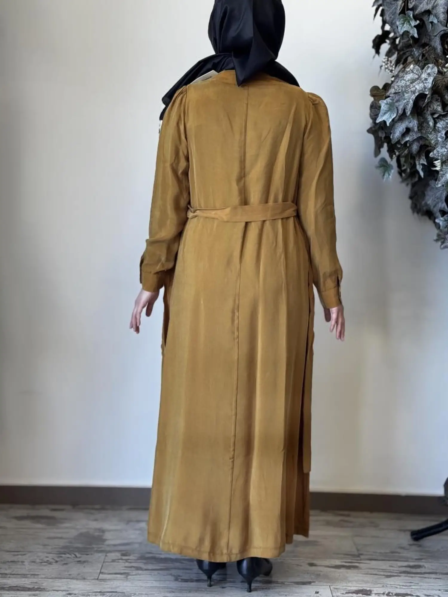 Misswhence Düğme ve Cep Detaylı Cupra İpek Elbise 37805