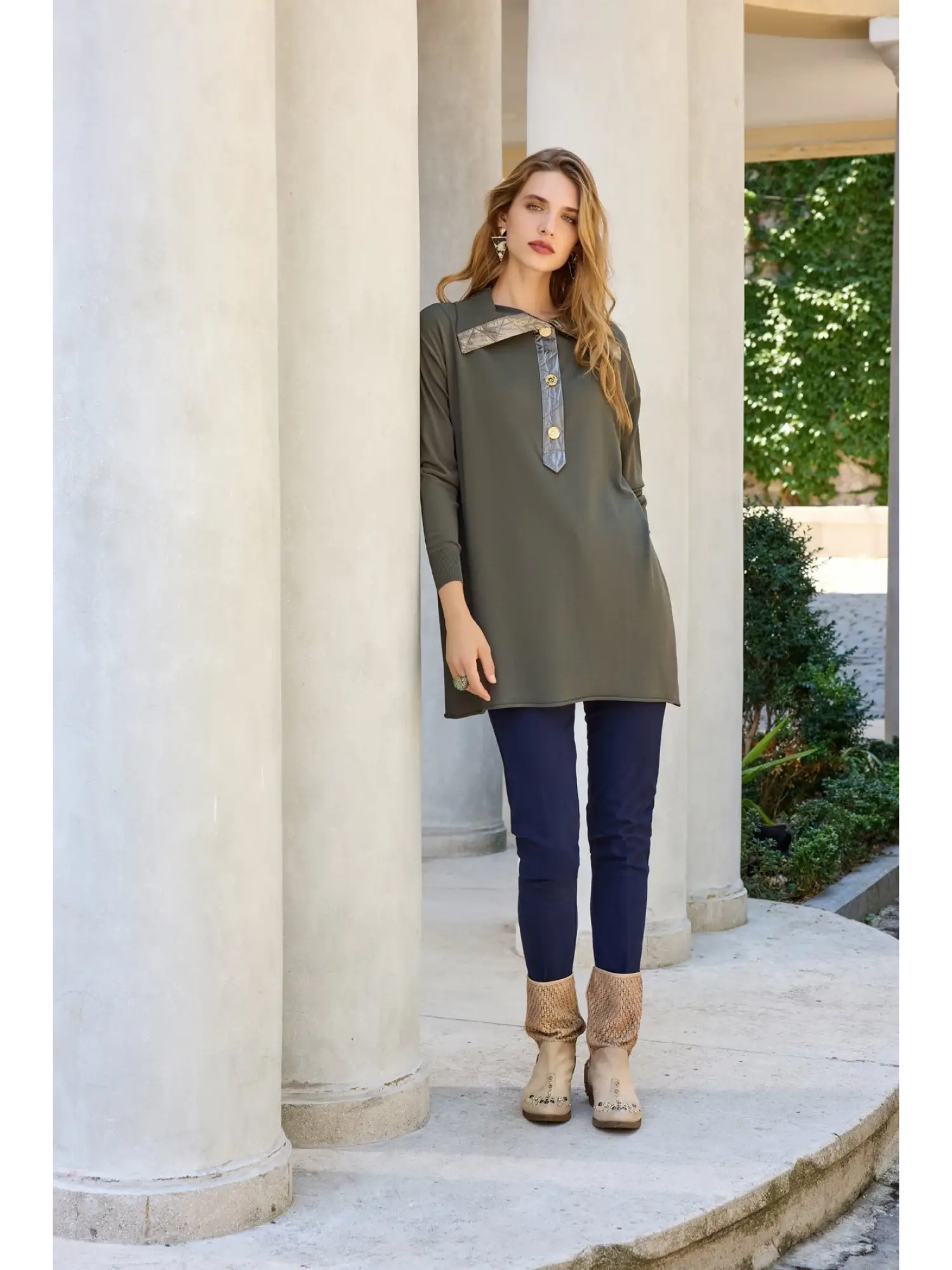 Misswhence Düğmeli Triko Tunik 36016