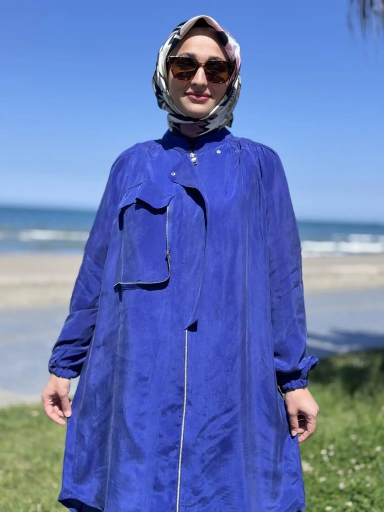 Misswhence Fermaur Kapamalı Cep Detaylı Cupra İpek Kap 37410