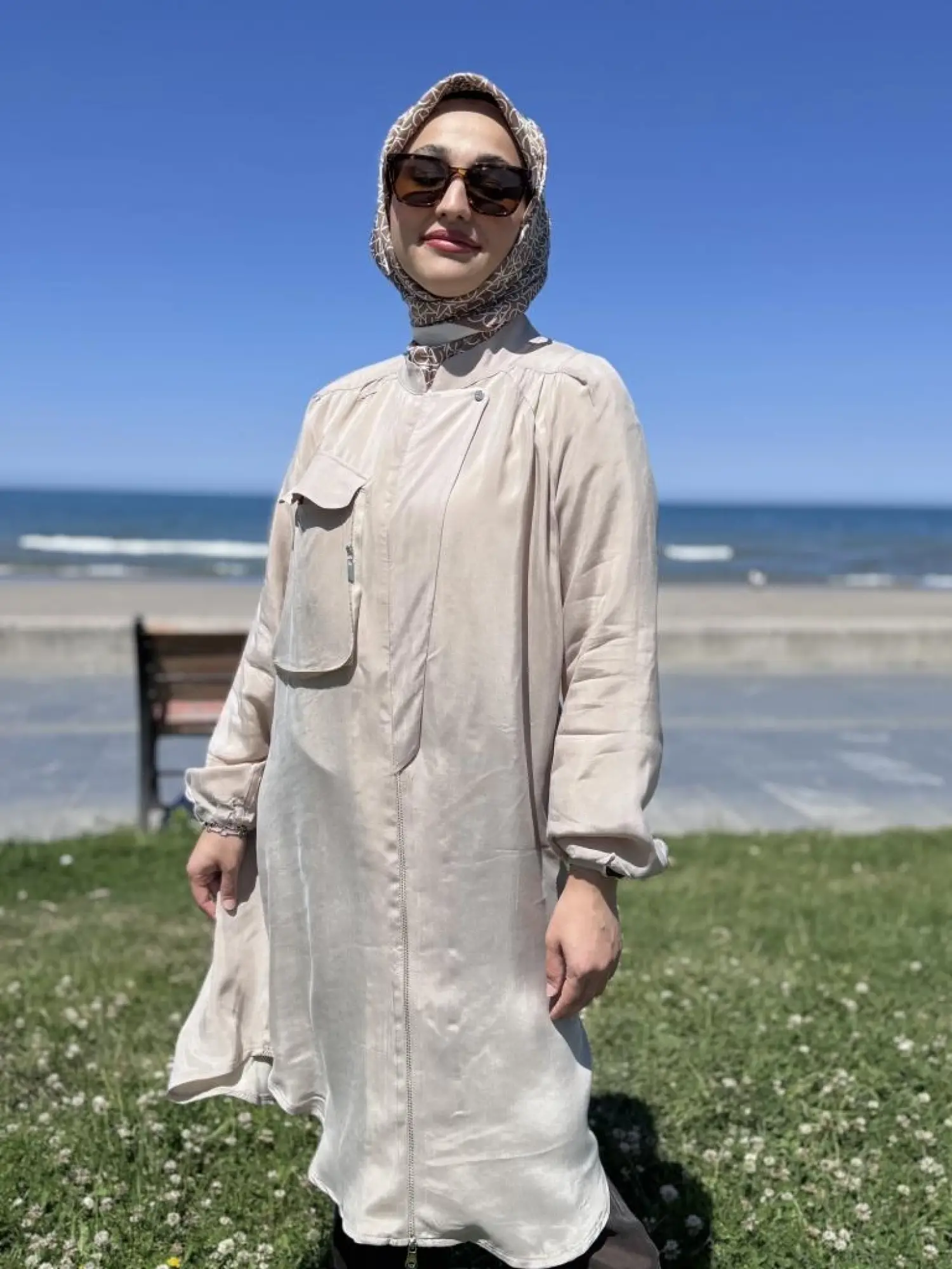 Misswhence Fermaur Kapamalı Cep Detaylı Cupra İpek Kap 37410