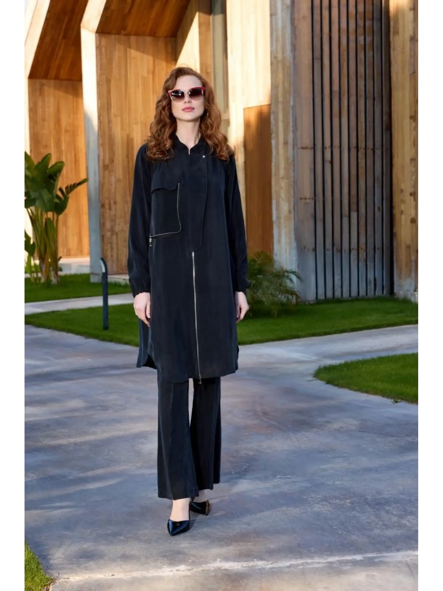 Misswhence Fermaur Kapamalı Cep Detaylı Cupra İpek Kap 37410