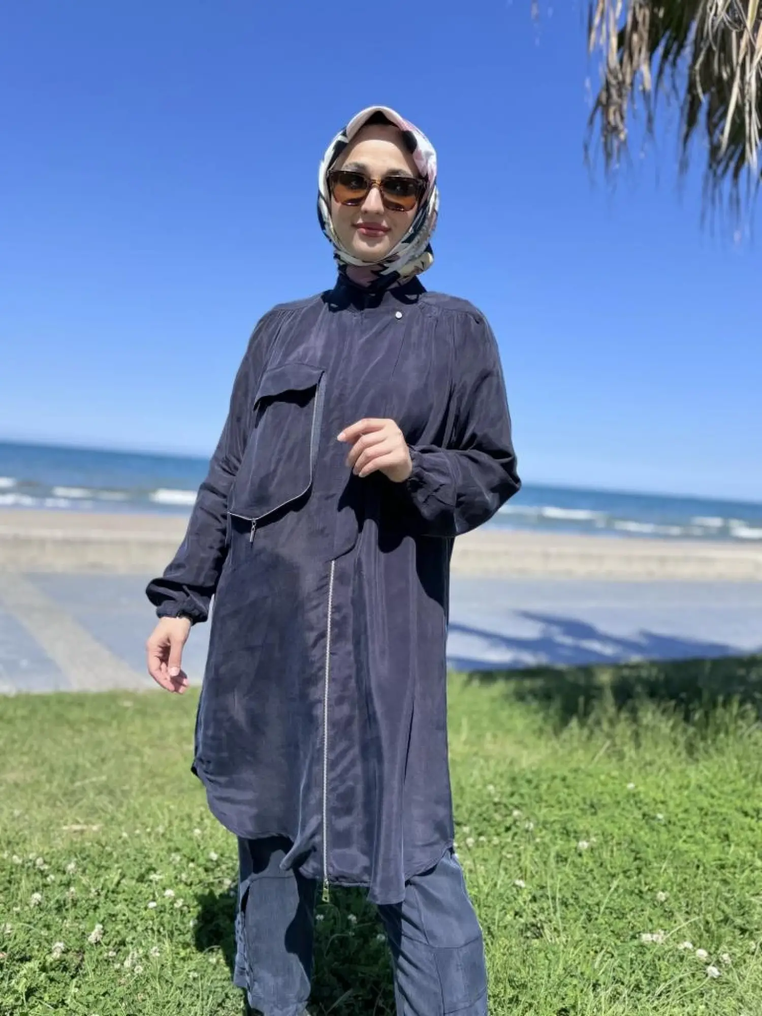 Misswhence Fermaur Kapamalı Cep Detaylı Cupra İpek Kap 37410