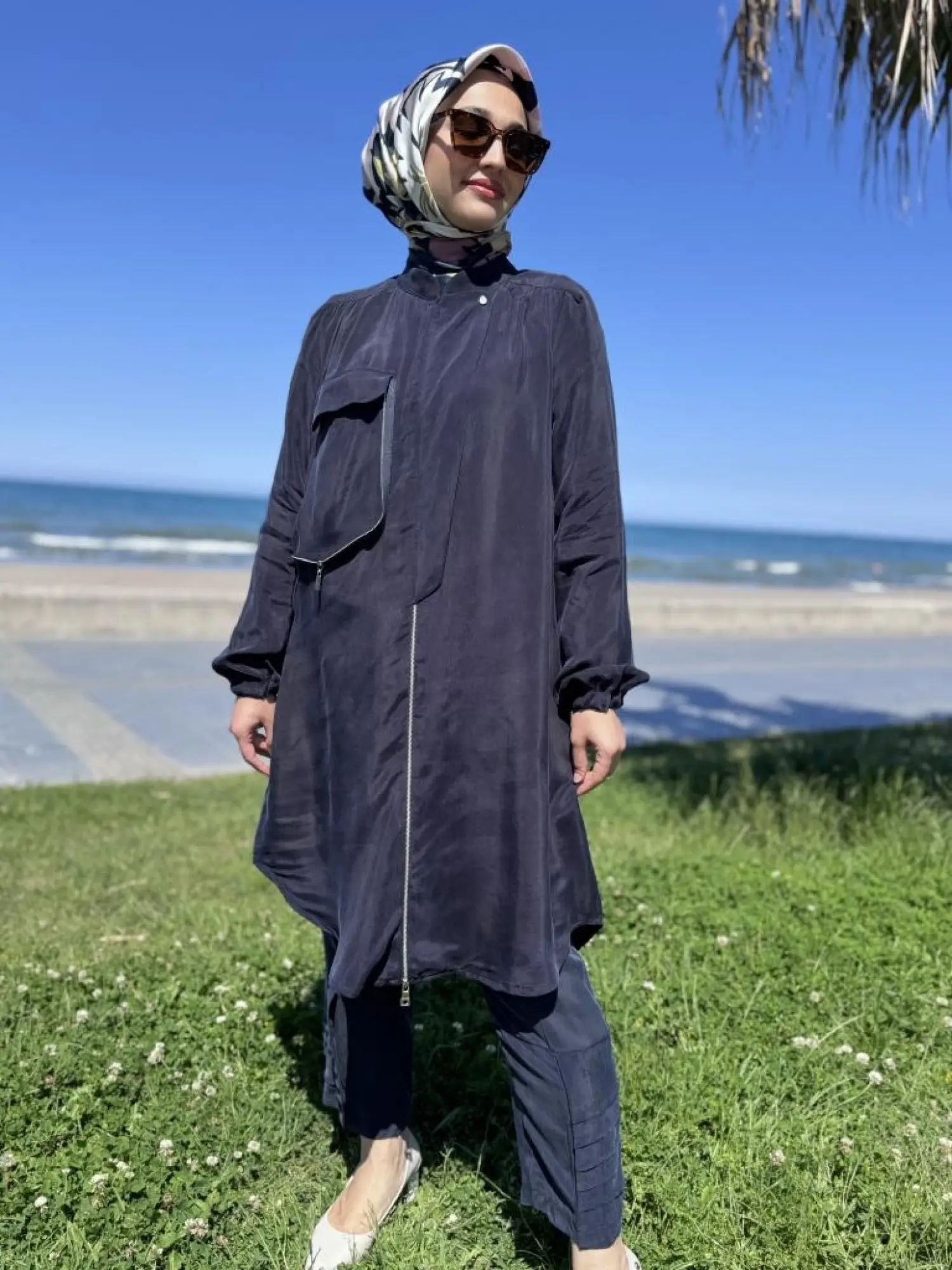 Misswhence Fermaur Kapamalı Cep Detaylı Cupra İpek Kap 37410