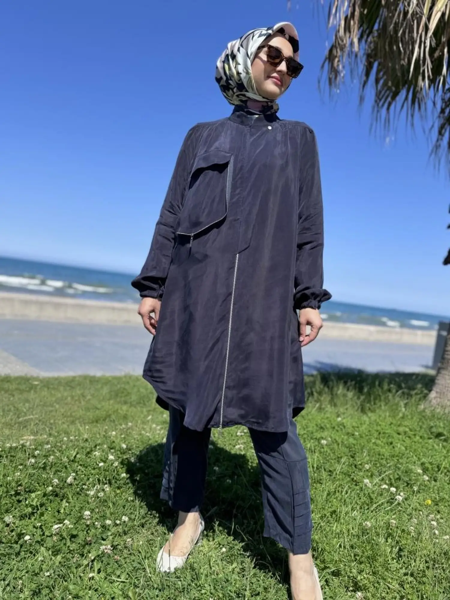 Misswhence Fermaur Kapamalı Cep Detaylı Cupra İpek Kap 37410