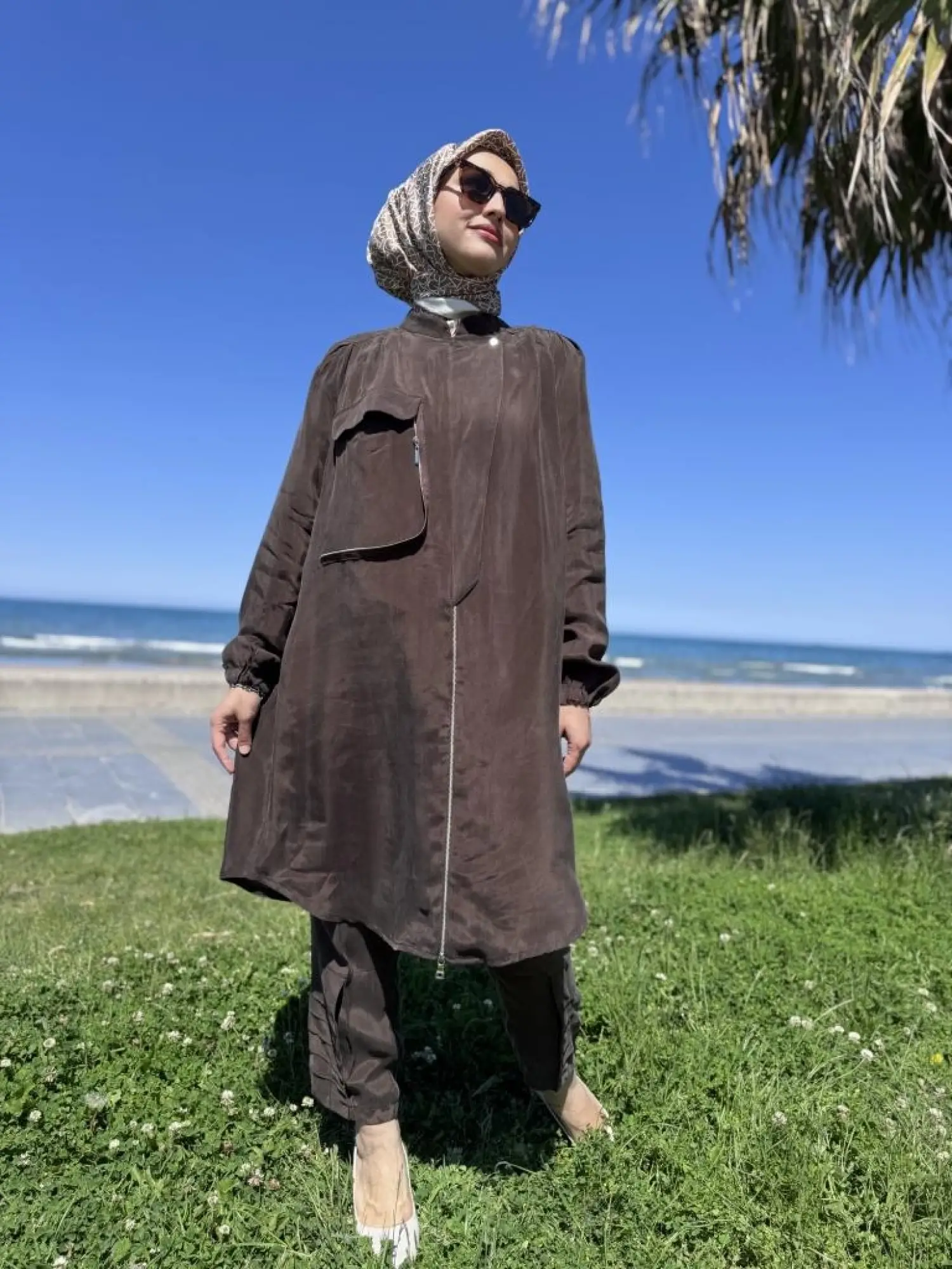 Misswhence Fermaur Kapamalı Cep Detaylı Cupra İpek Kap 37410