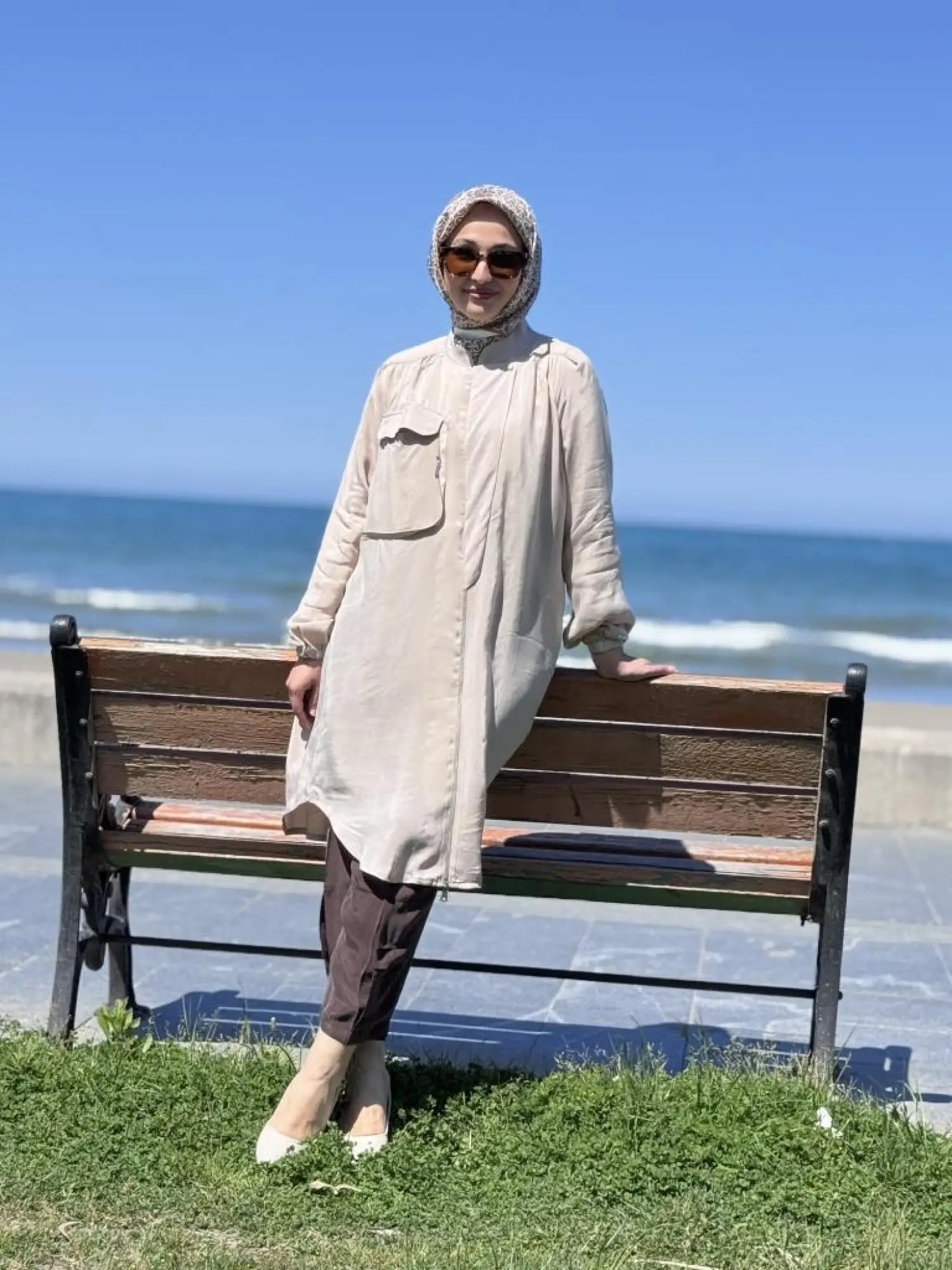 Misswhence Fermaur Kapamalı Cep Detaylı Cupra İpek Kap 37410