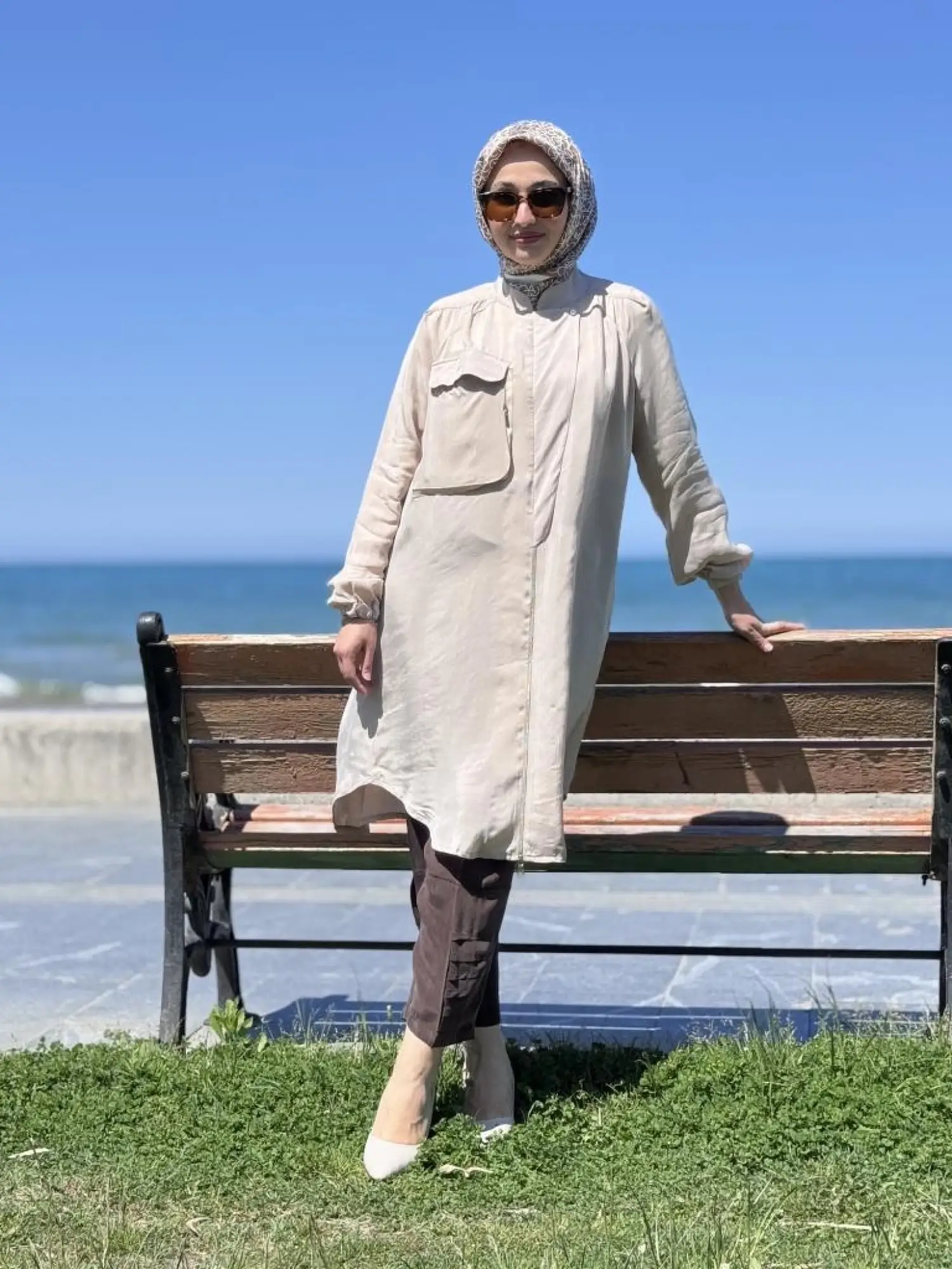 Misswhence Fermaur Kapamalı Cep Detaylı Cupra İpek Kap 37410