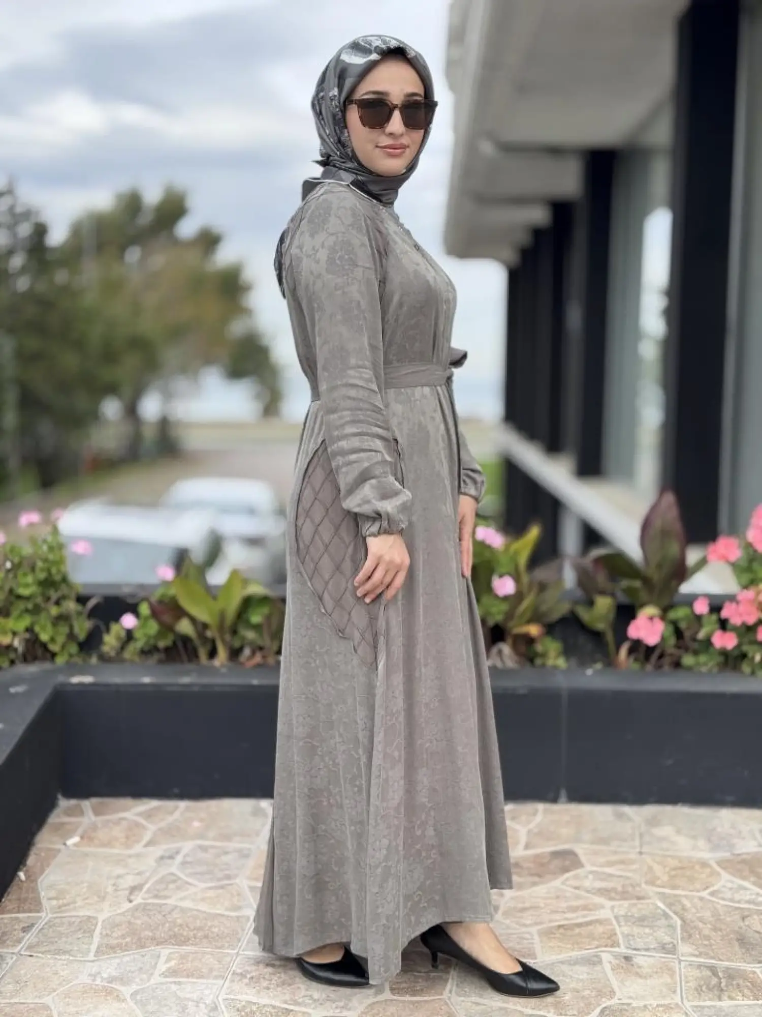 Misswhence Fermuar Detaylı Jakarlı Cupra İpek Elbise 38835