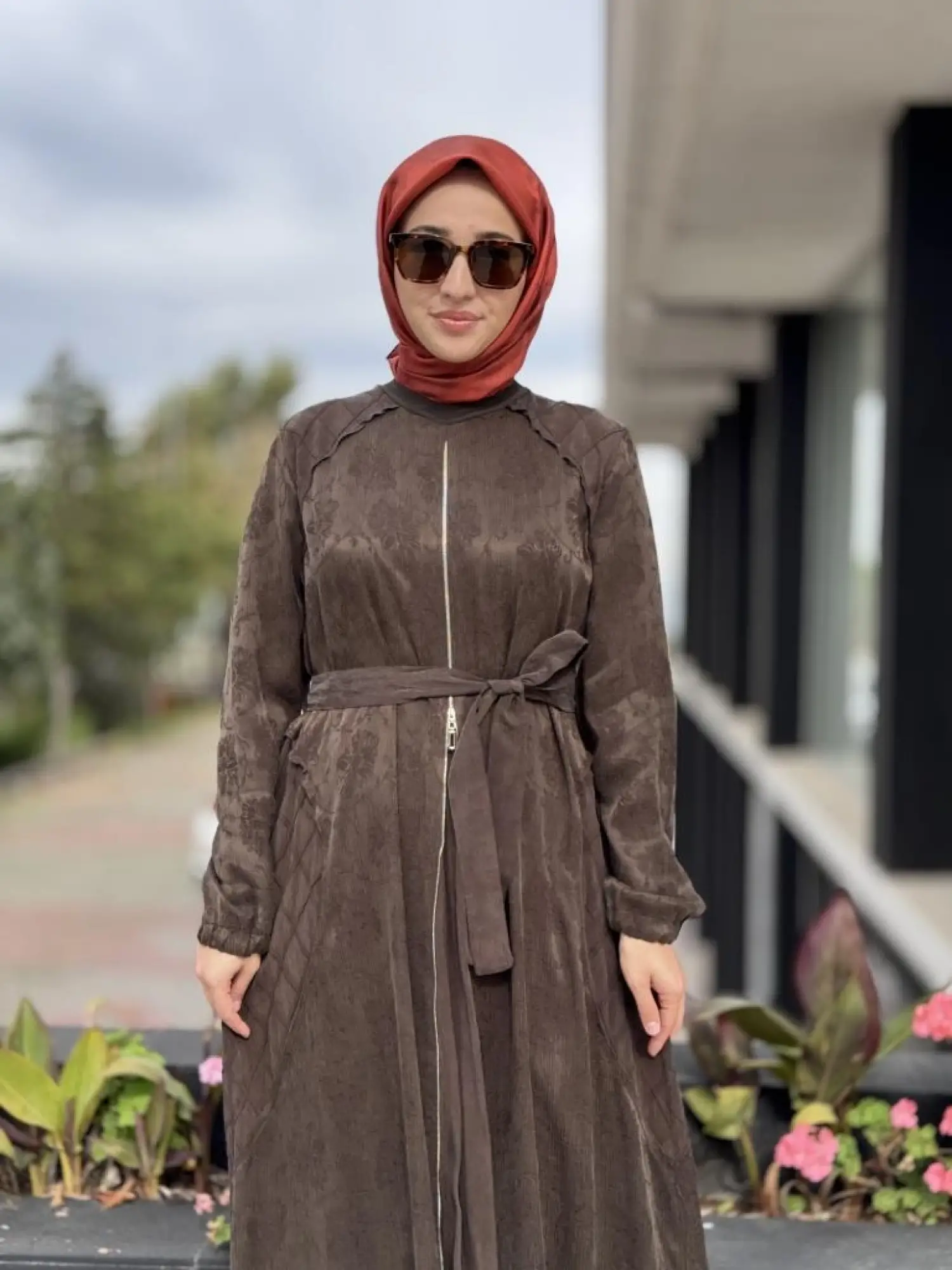 Misswhence Fermuar Detaylı Jakarlı Cupra İpek Elbise 38835